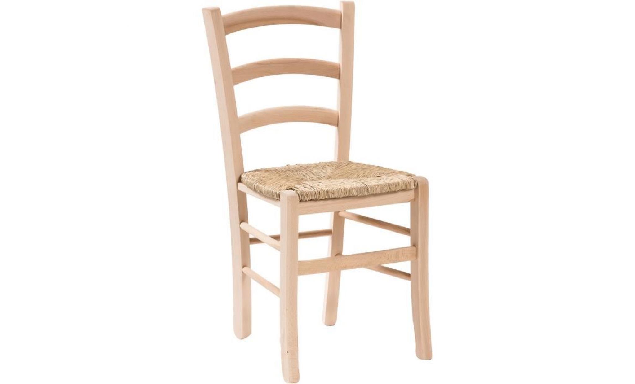 chaise en hêtre massif avec assise en paille 45x45x88 cm made in italy