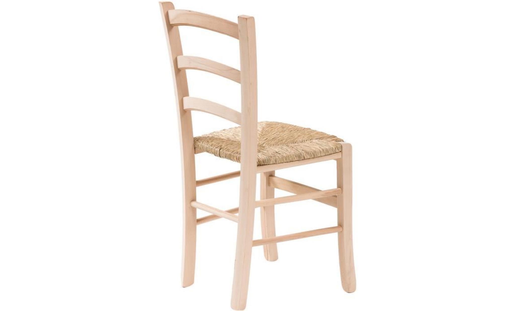 chaise en hêtre massif avec assise en paille 45x45x88 cm made in italy pas cher
