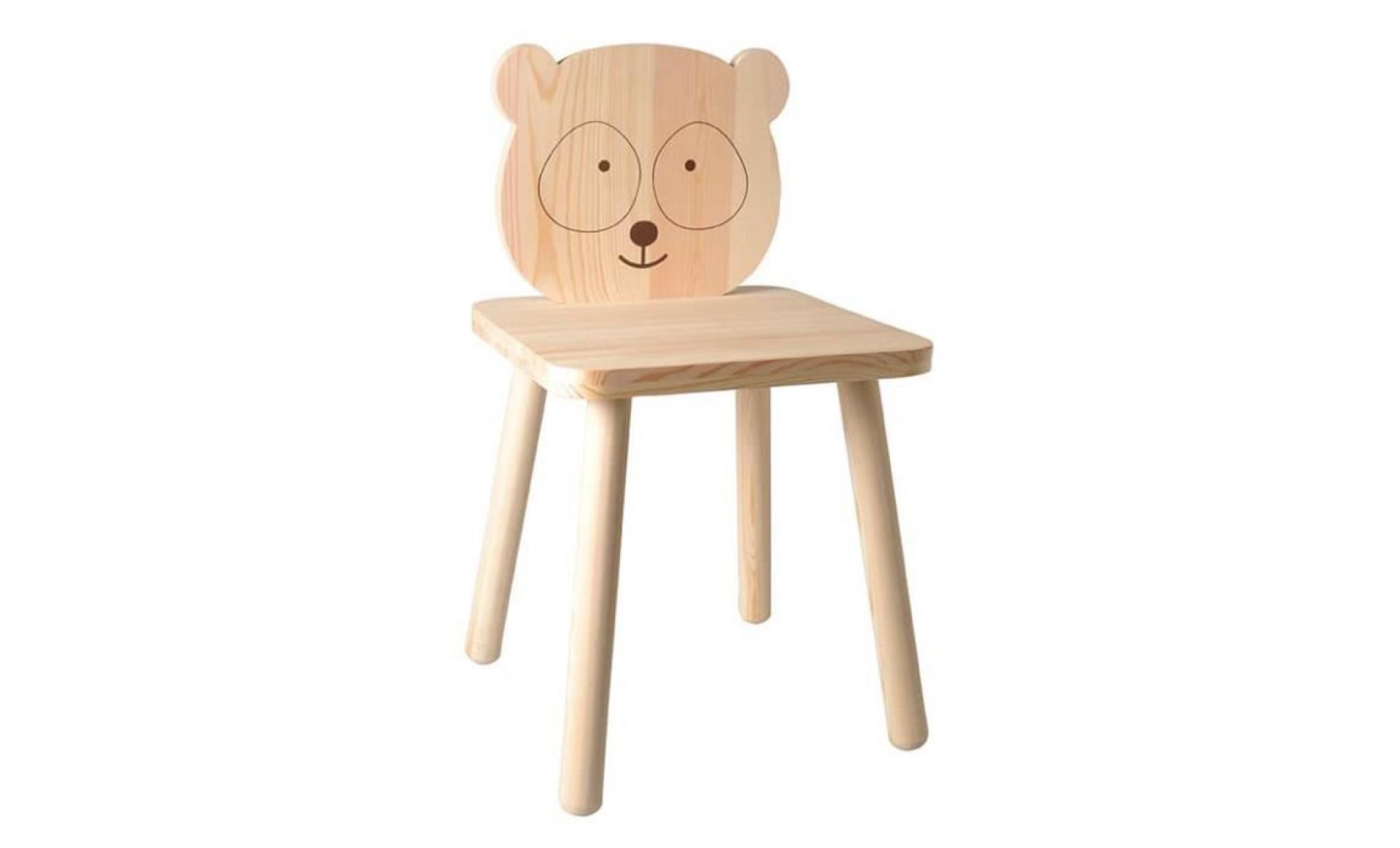 chaise en bois panda adorable   artémio beige