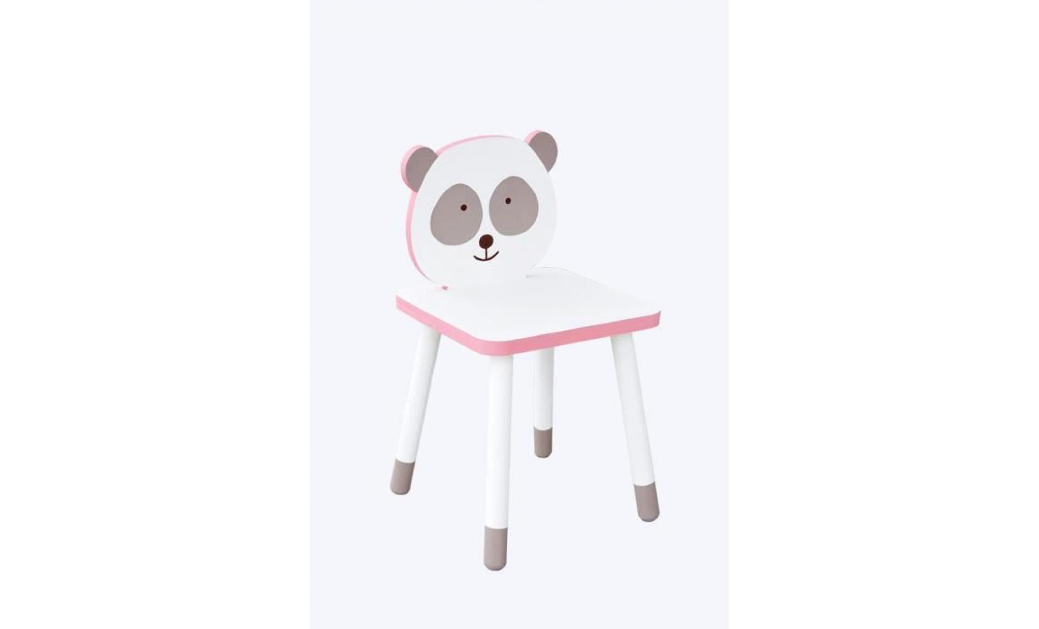 chaise en bois panda adorable   artémio beige pas cher