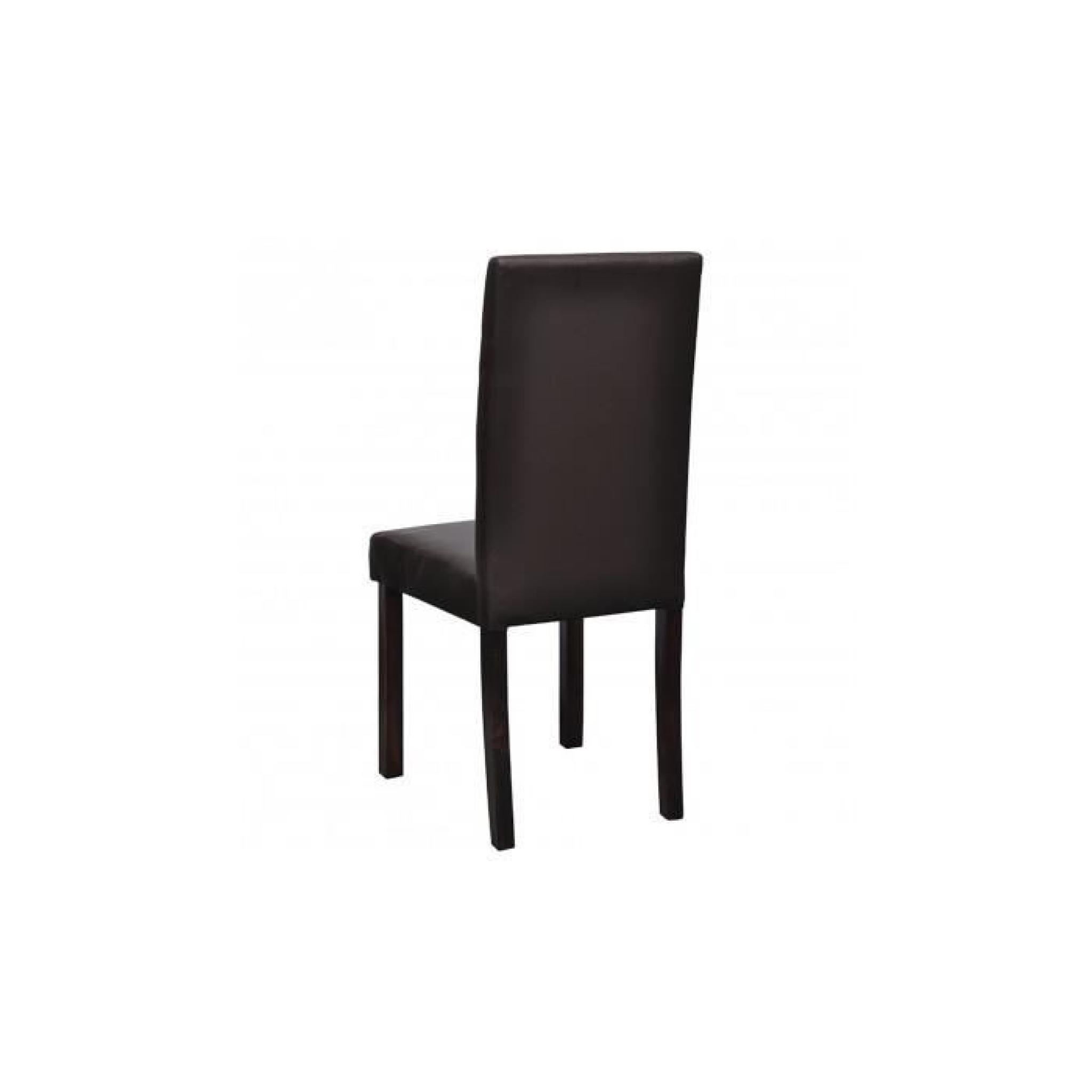 Chaise en cuir design colonial marron bois (lot de pas cher
