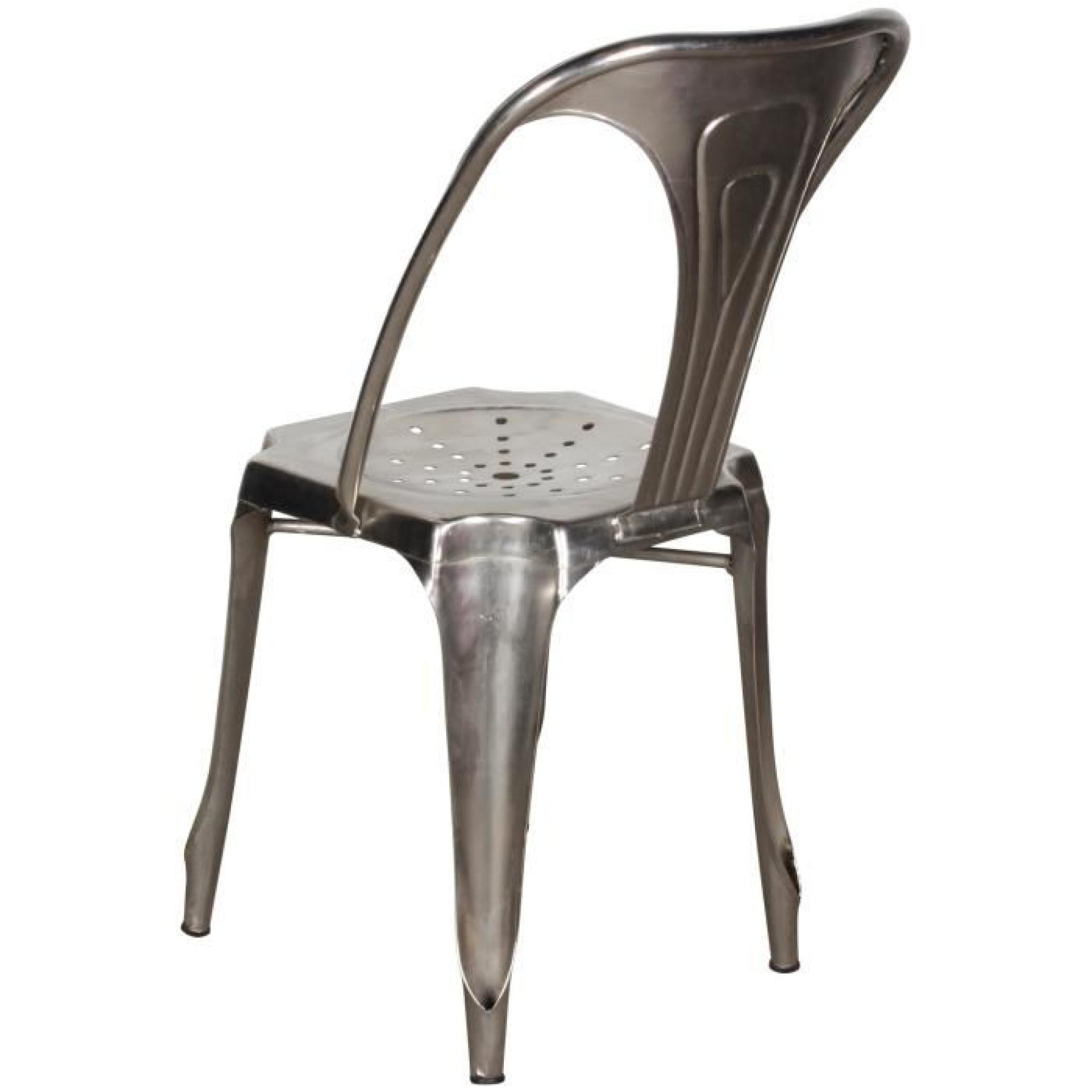 Chaise en métal 1927 couleur nickel pas cher