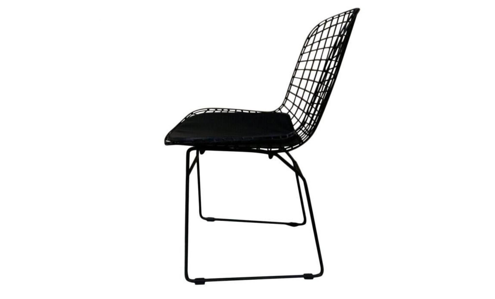 chaise en métal vintage antique noir grillage métal fauteuil pas cher