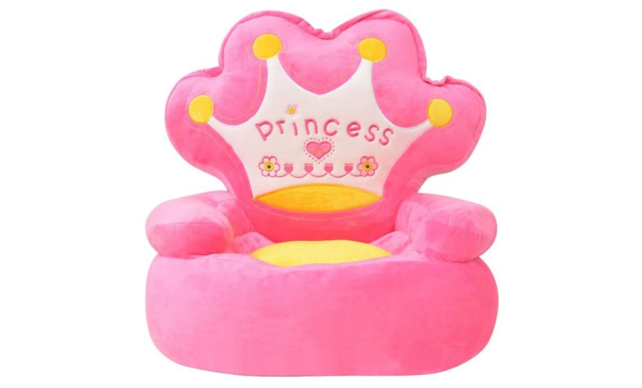 chaise en peluche  53 x 48 x 50 cm pour enfants princesse rose chaise enfants fauteuil enfants pas cher