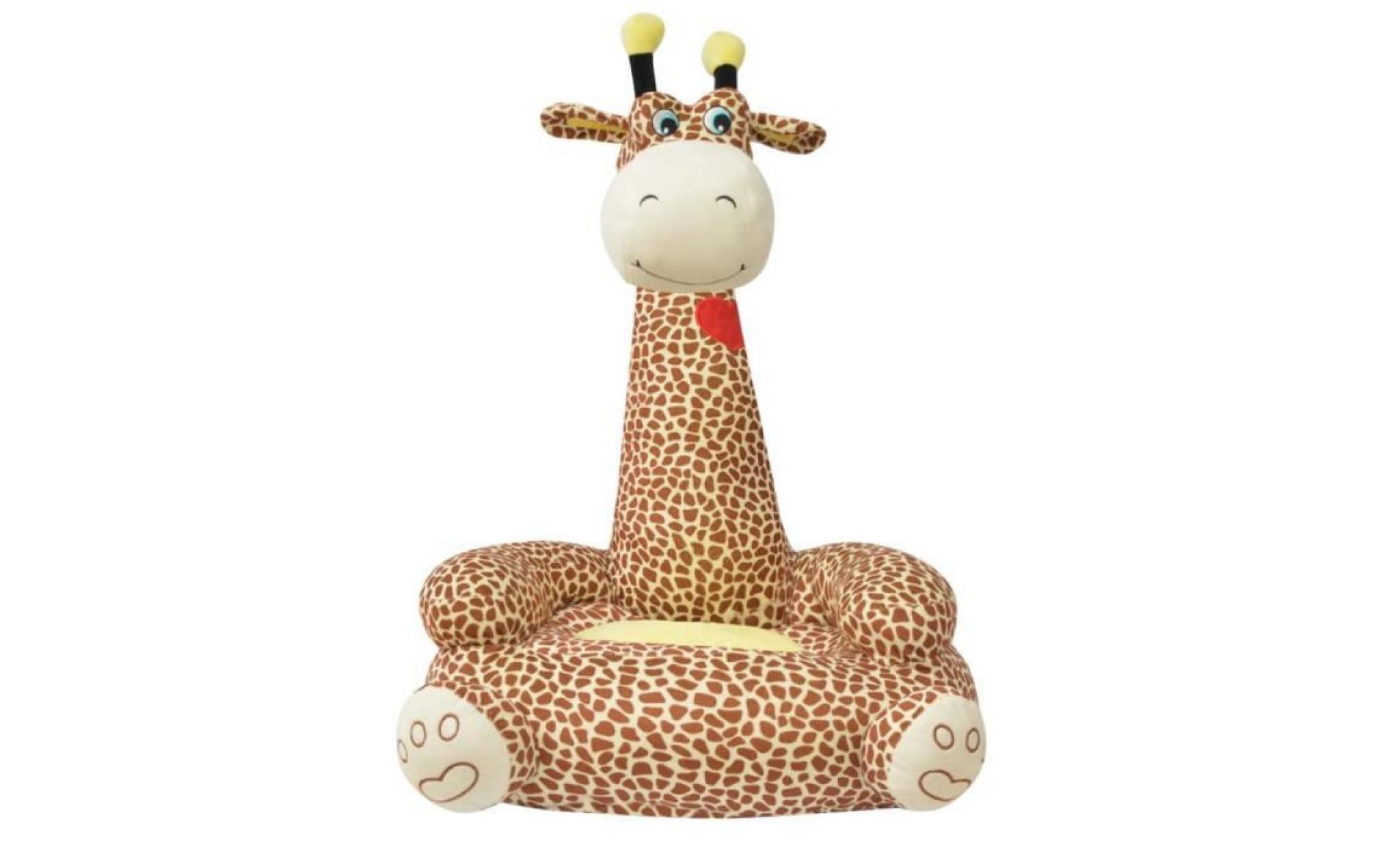 chaise en peluche pour enfants girafe marron pas cher