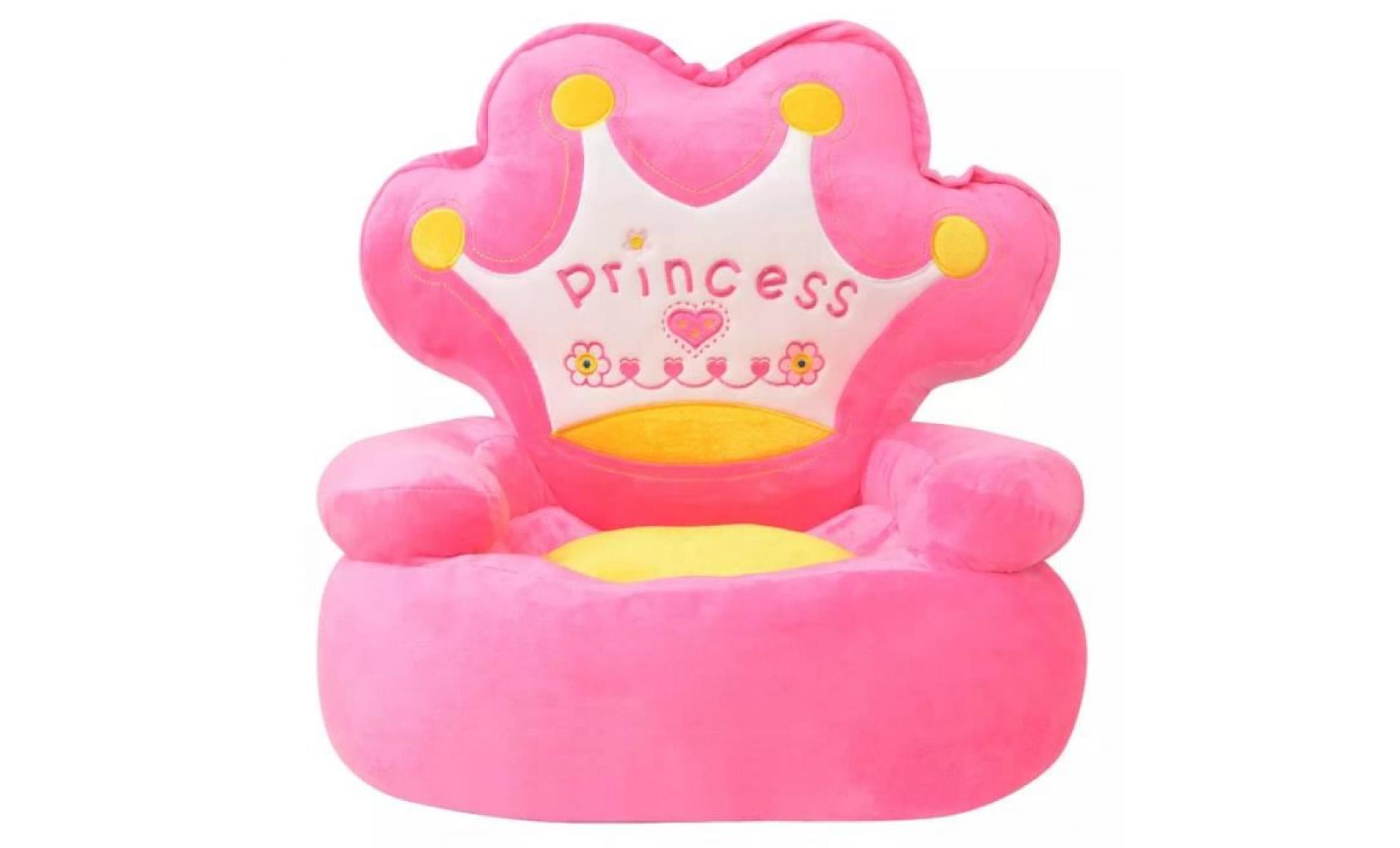 chaise en peluche pour enfants princesse rose pas cher