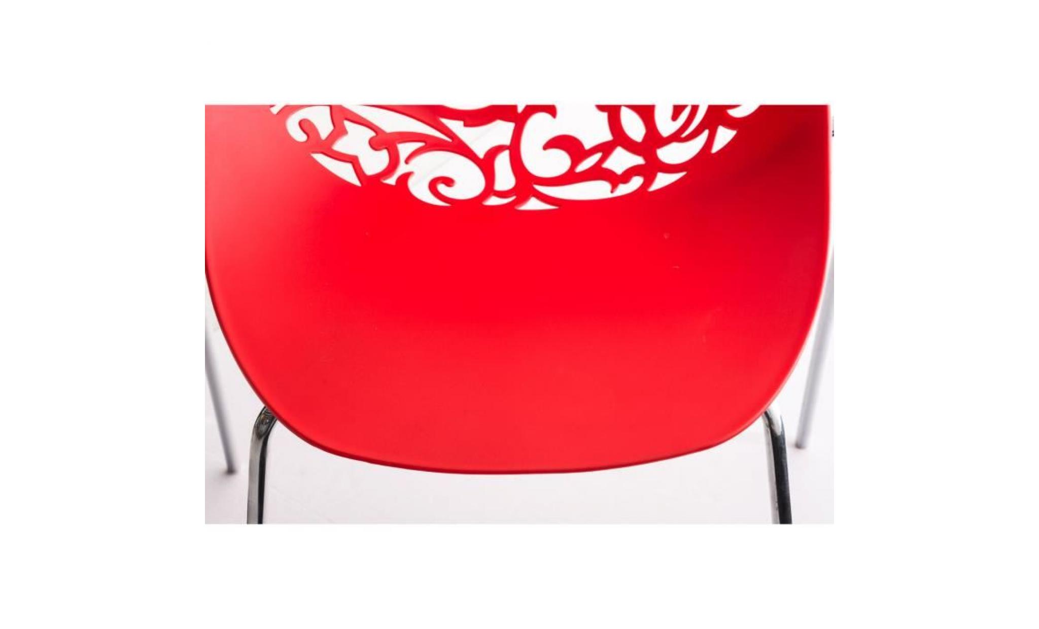 chaise en plastique/métal coloris rouge   80 x 63 x 51 cm