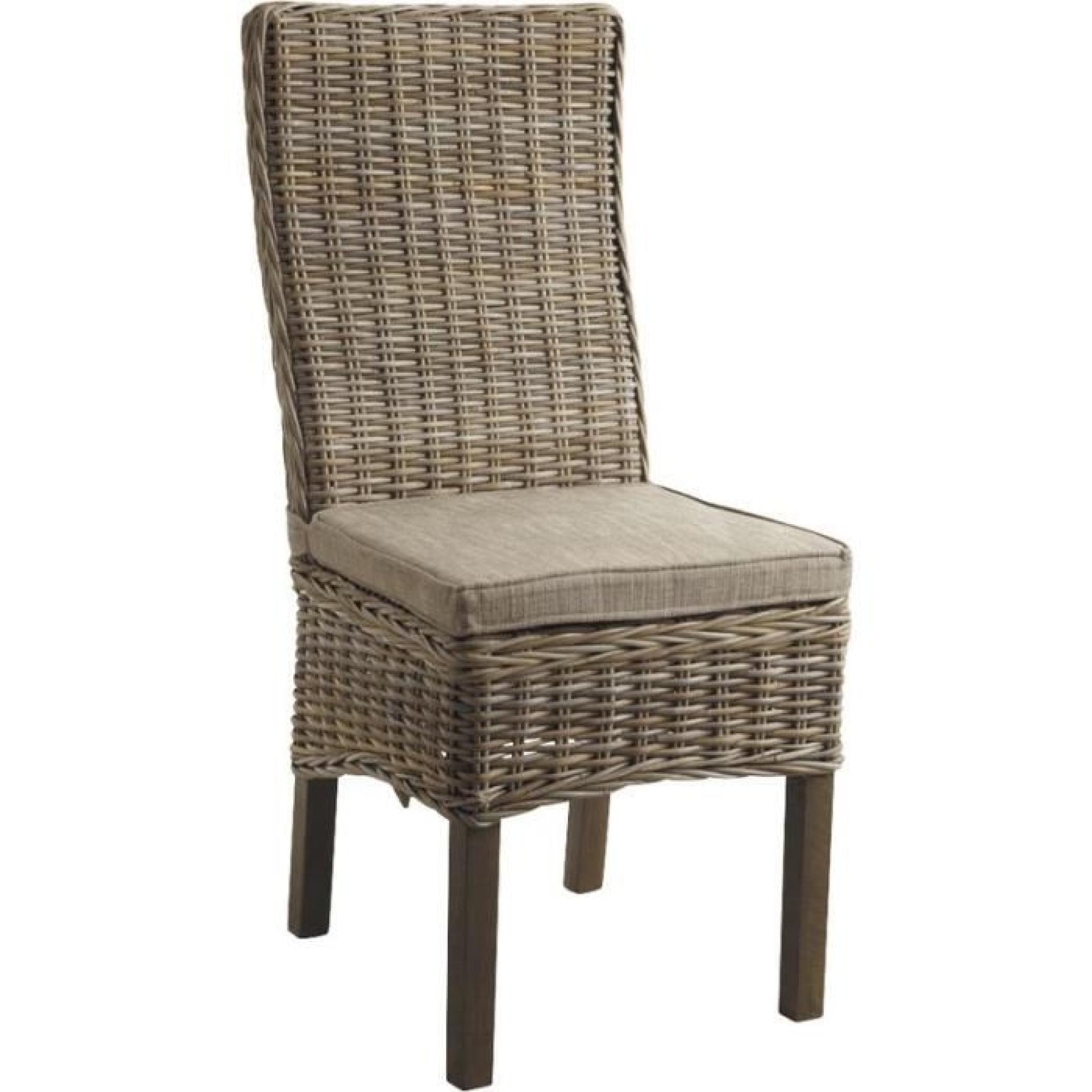 Chaise en poelet gris et manguier teinté, 48 x 62 x 105 cm