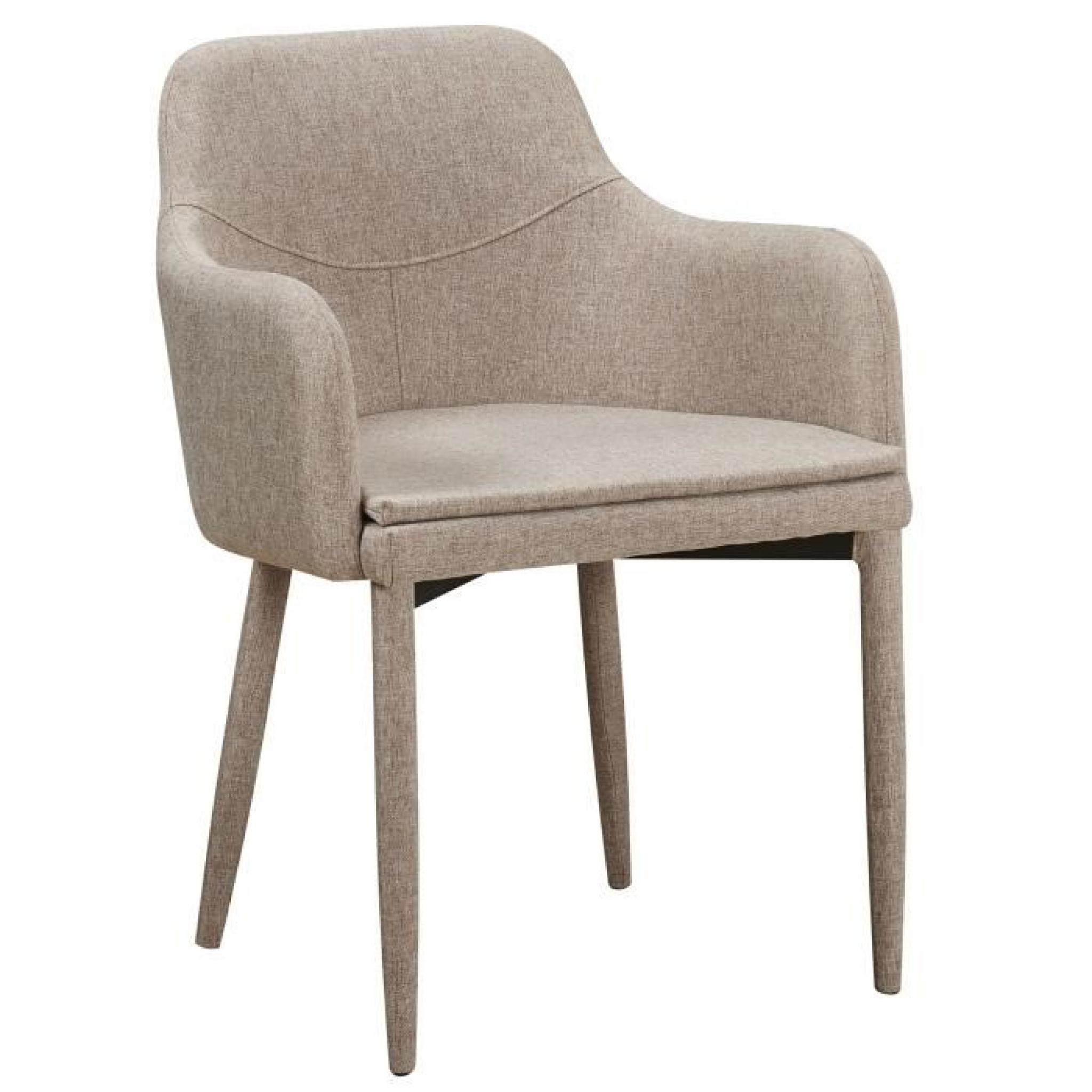 Chaise en tissus design avec accoudoirs coloris beige