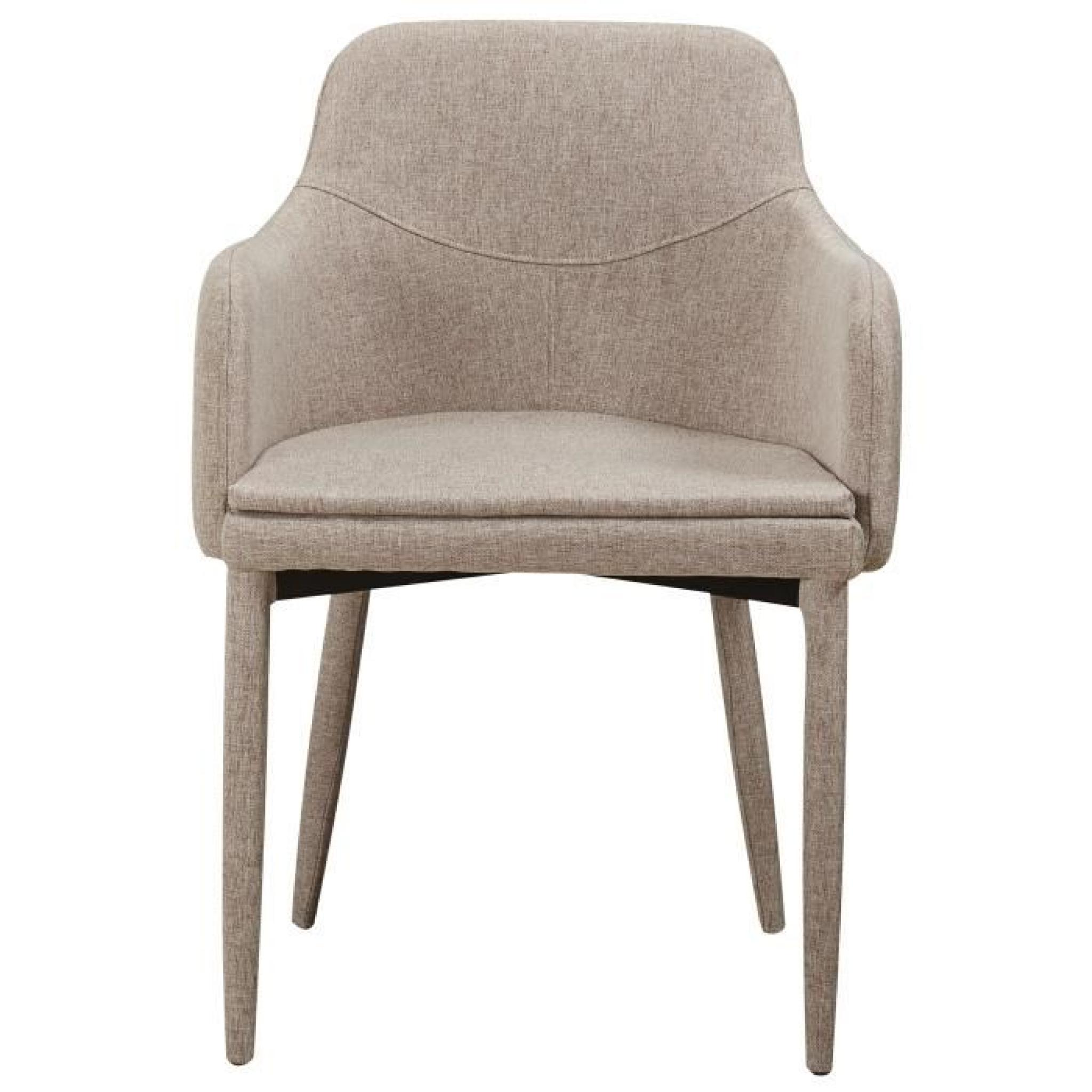 Chaise en tissus design avec accoudoirs coloris beige pas cher