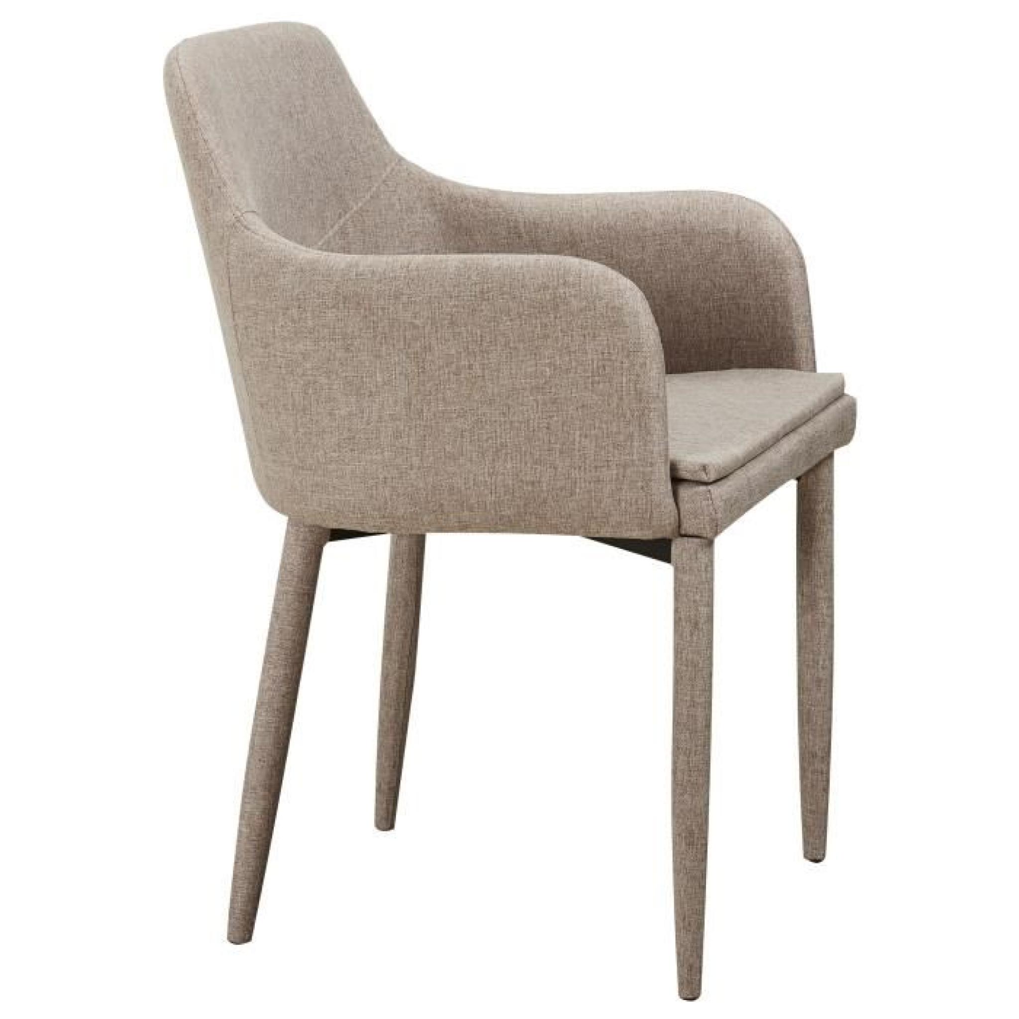 Chaise en tissus design avec accoudoirs coloris beige pas cher