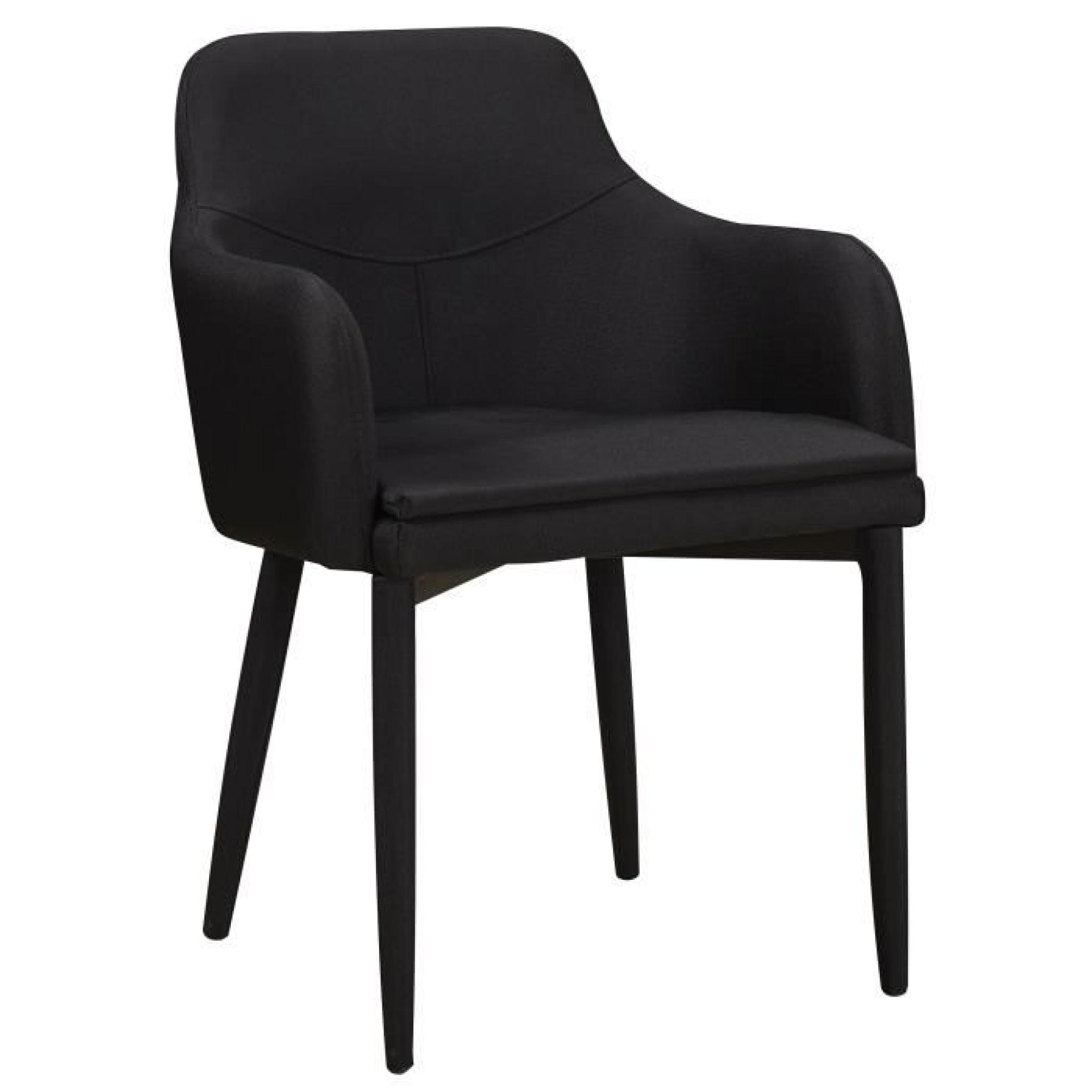 Chaise en tissus design avec accoudoirs coloris noir