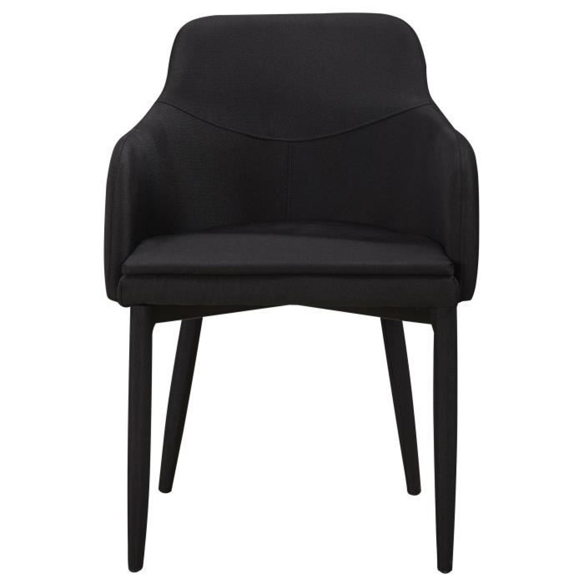 Chaise en tissus design avec accoudoirs coloris noir pas cher