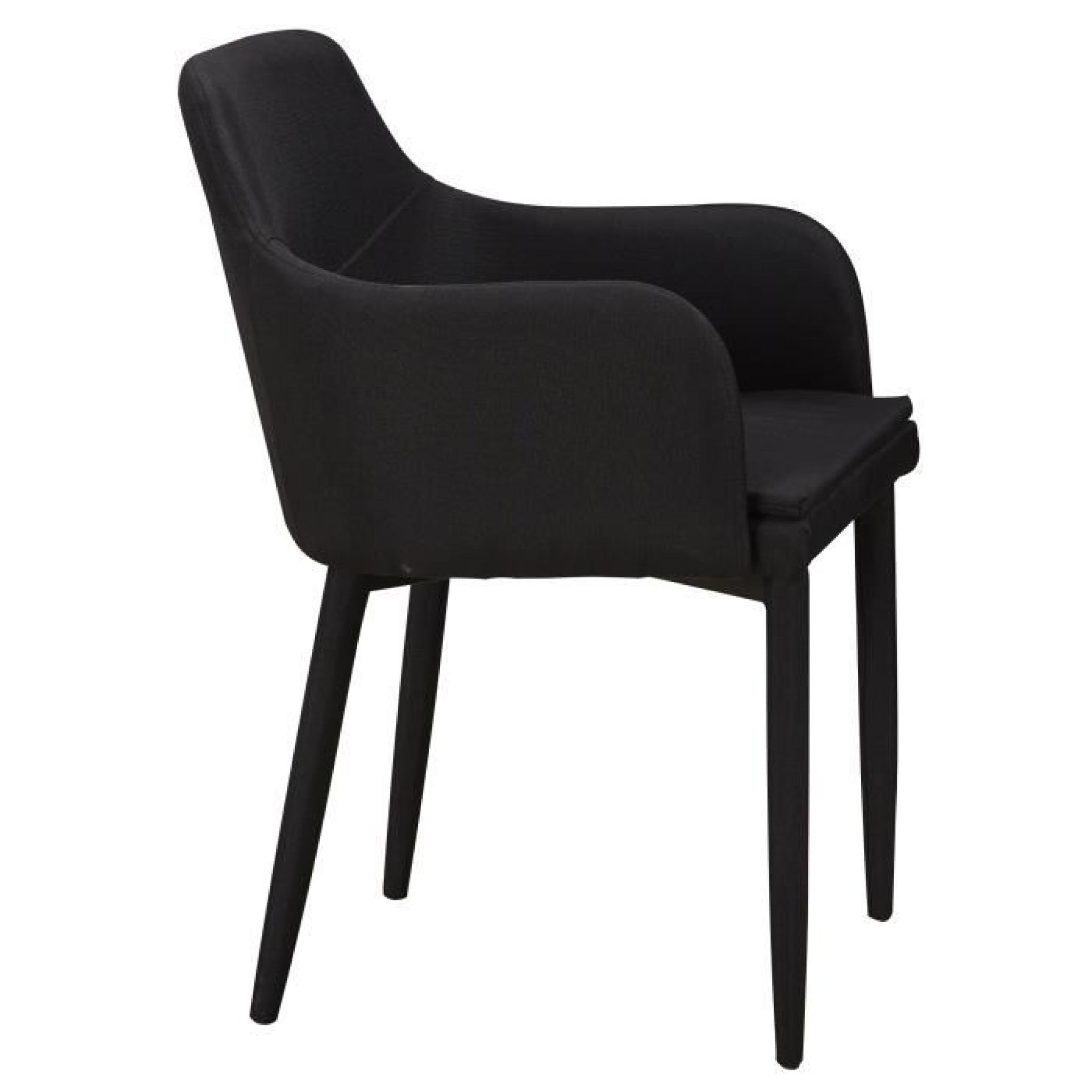 Chaise en tissus design avec accoudoirs coloris noir pas cher