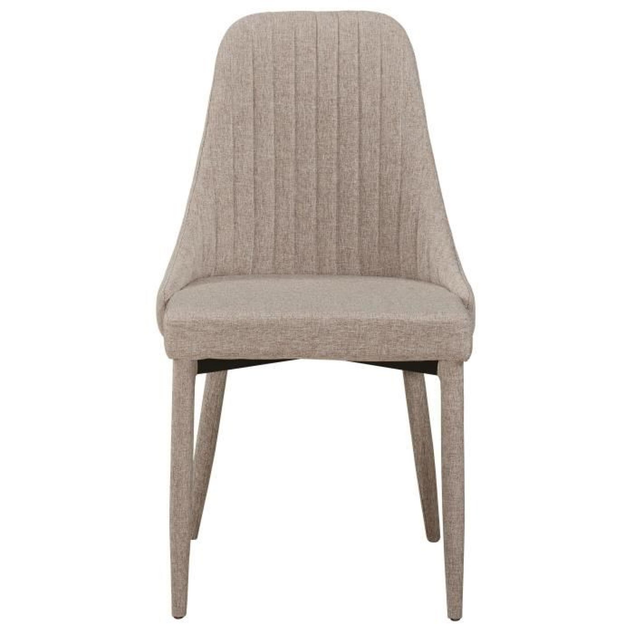 Chaise en tissus design couture verticale coloris beige pas cher