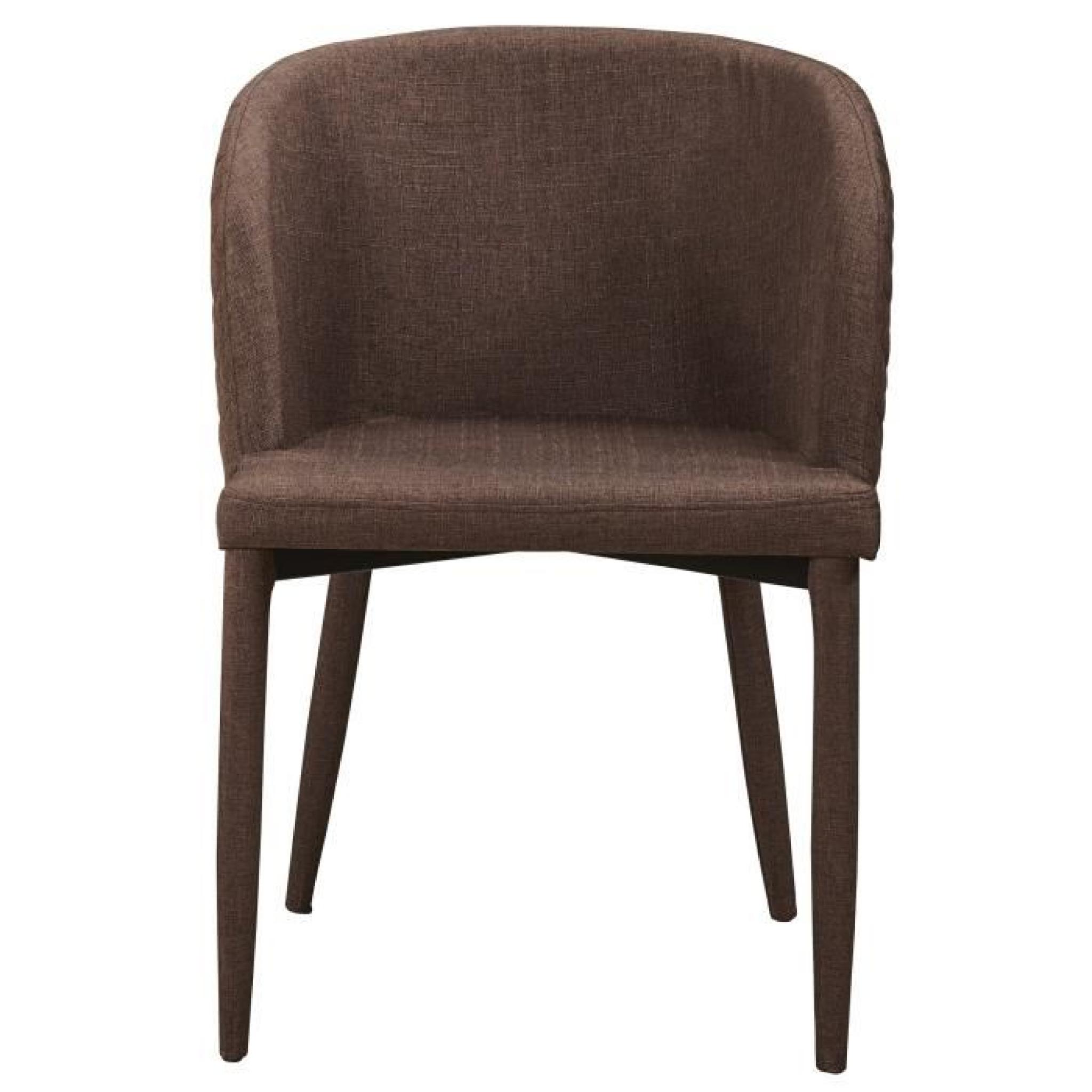 Chaise en tissus design quadrillé avec accoudoirs coloris beige pas cher
