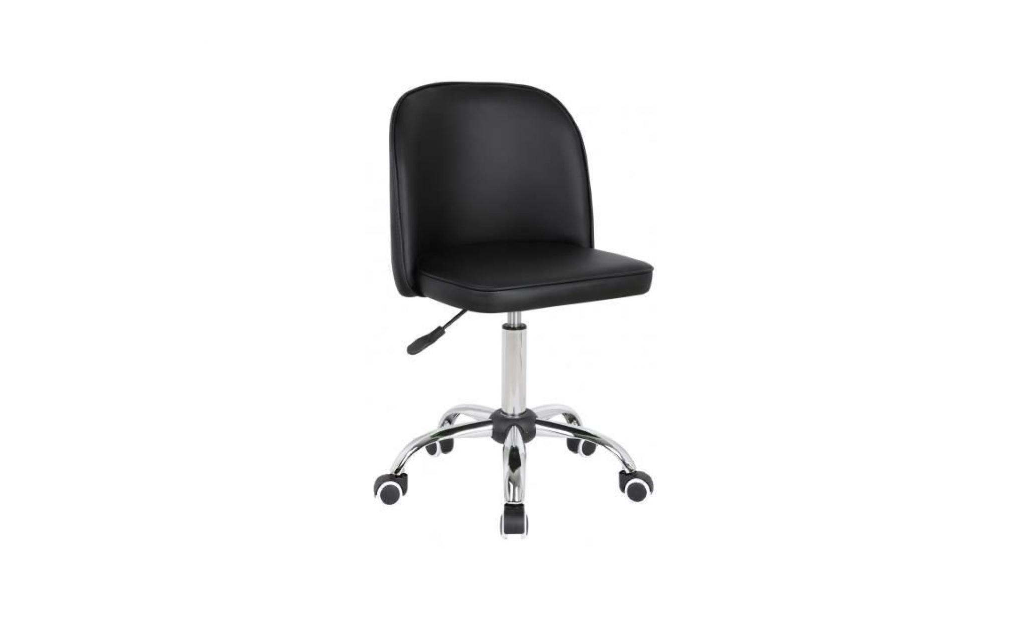 chaise enfant 101 cm pivotante et réglable en hauteur en pu coloris noir p 42025 co noir