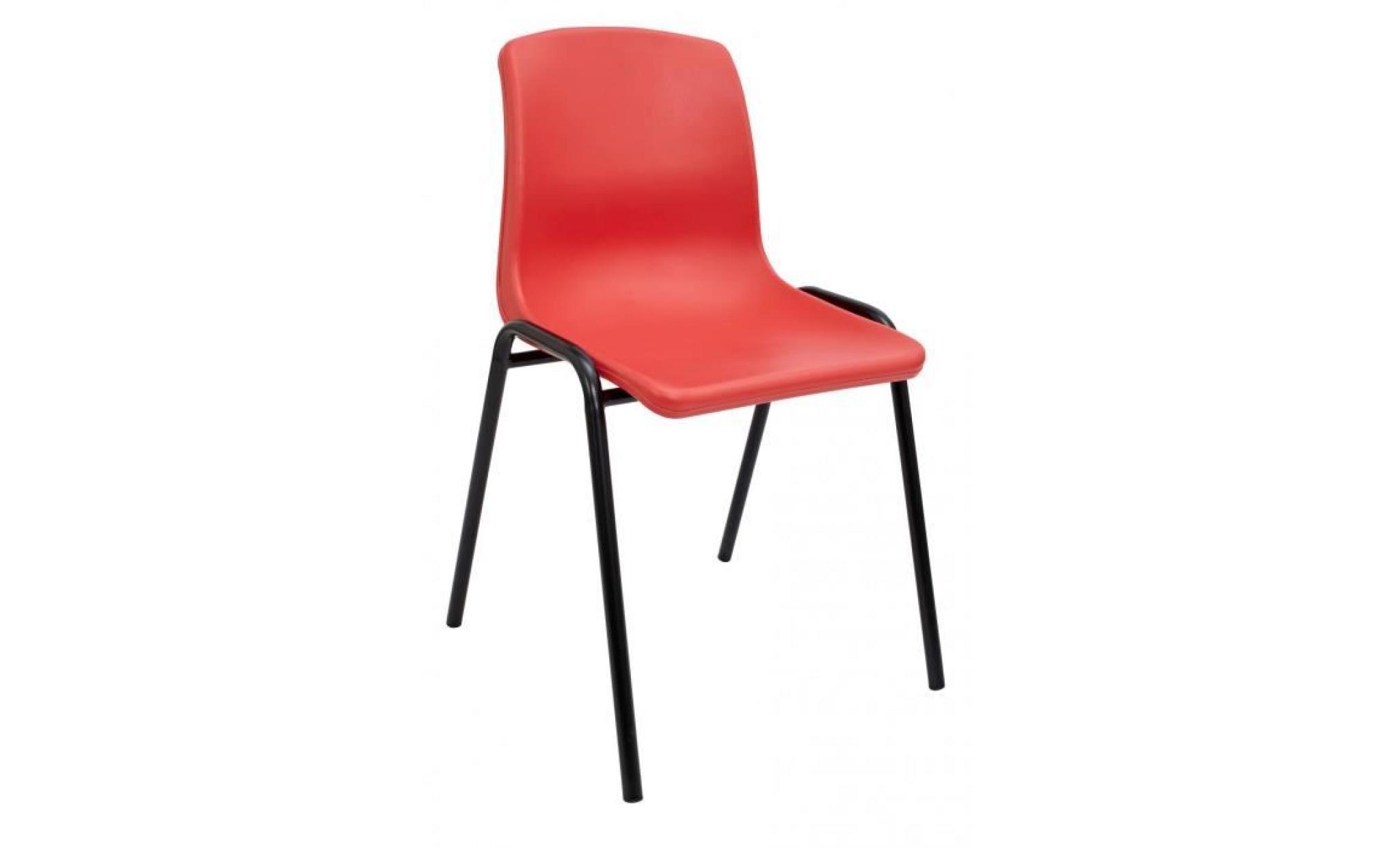 chaise ergonomique, empilable, à structure noire, confidentielle avec assise et dossier en pvc bleu piqueras y crespo modèle alborea