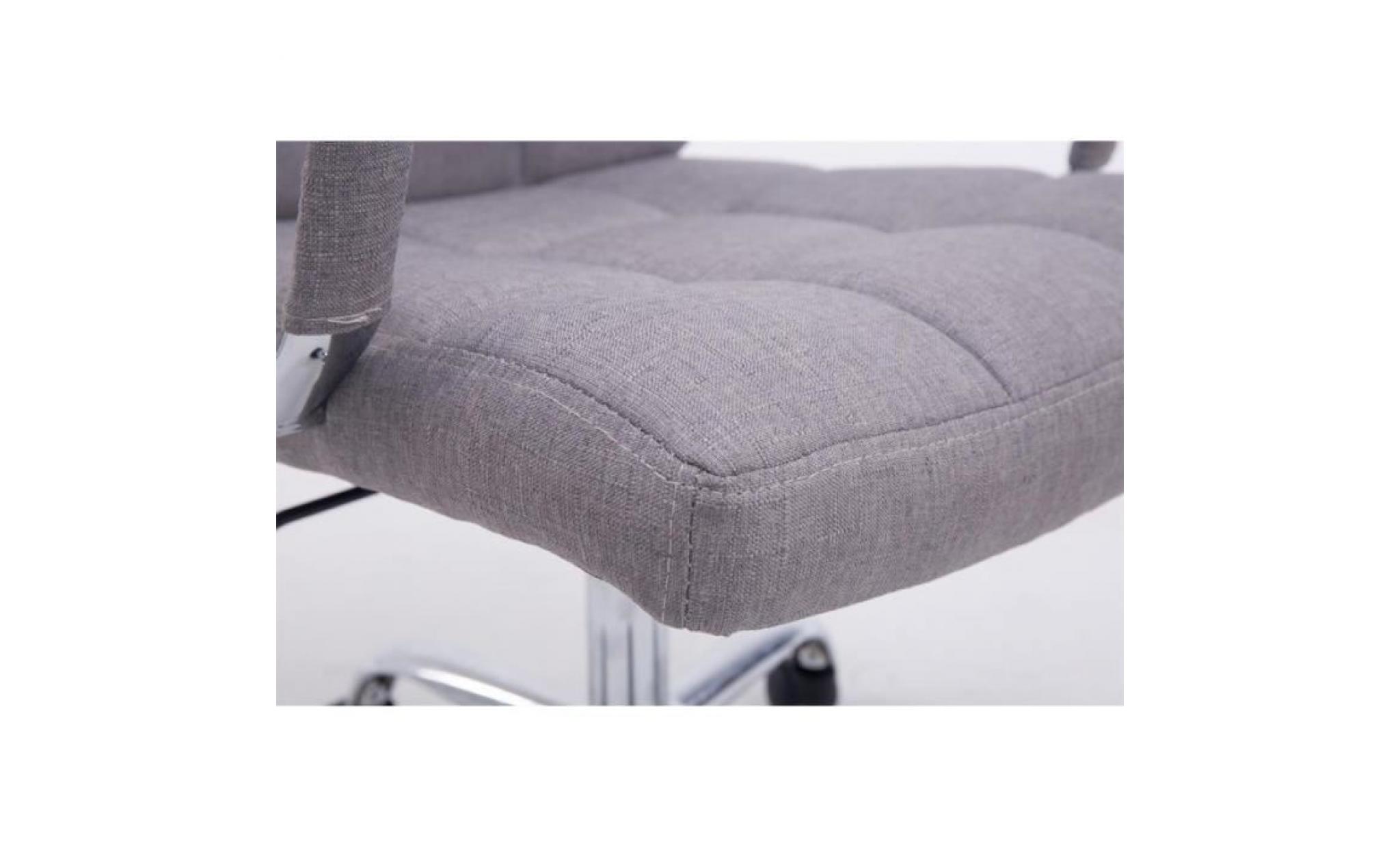 chaise fauteuil de bureau à roulettes en tissu gris foncé hauteur réglable bur10110 pas cher