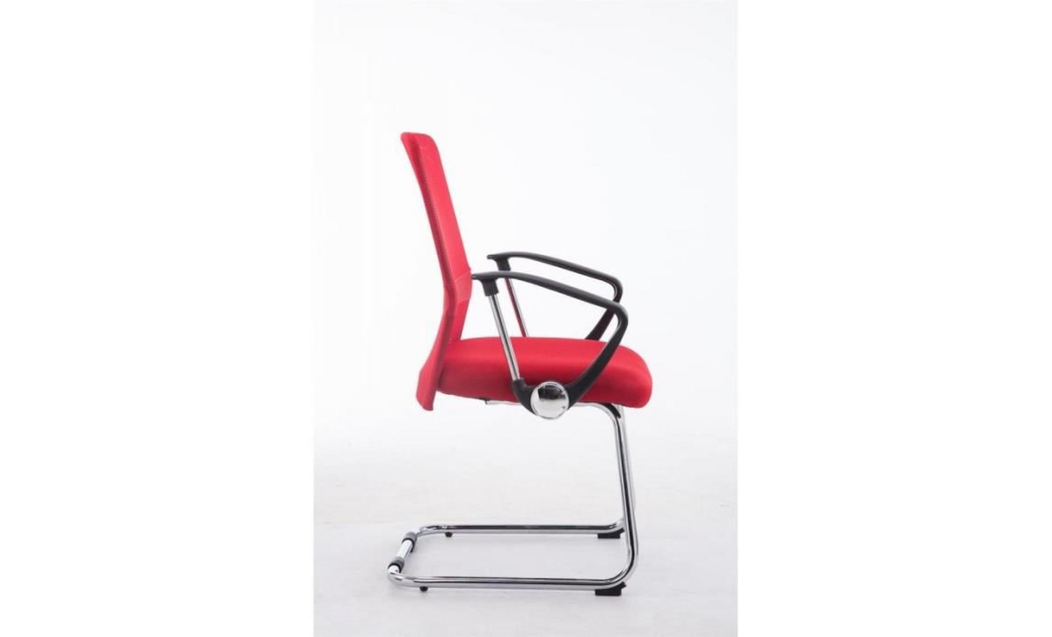 chaise fauteuil de bureau avec accoudoirs en maille blanc sans roulette bur10195 pas cher