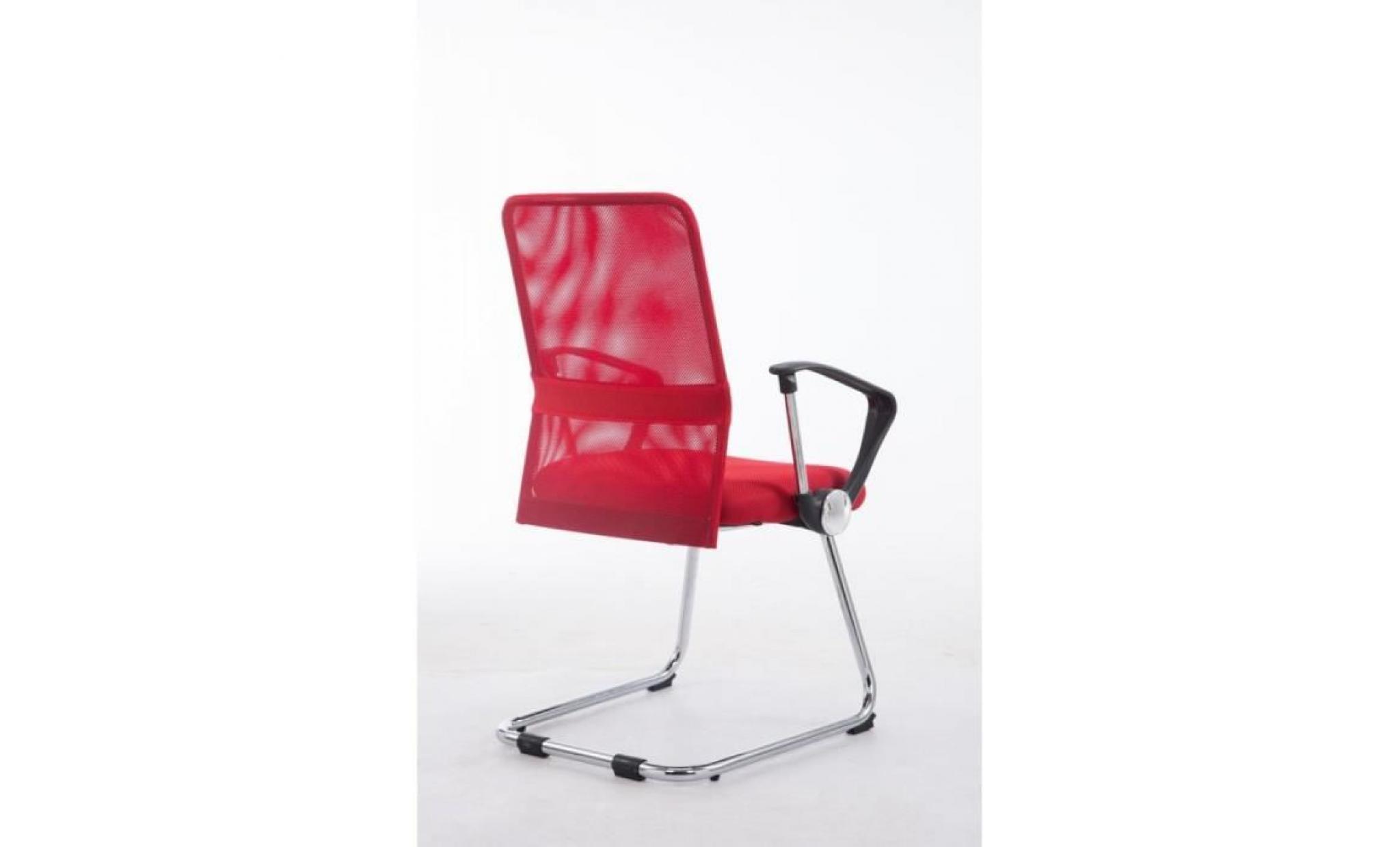 chaise fauteuil de bureau avec accoudoirs en maille blanc sans roulette bur10195 pas cher