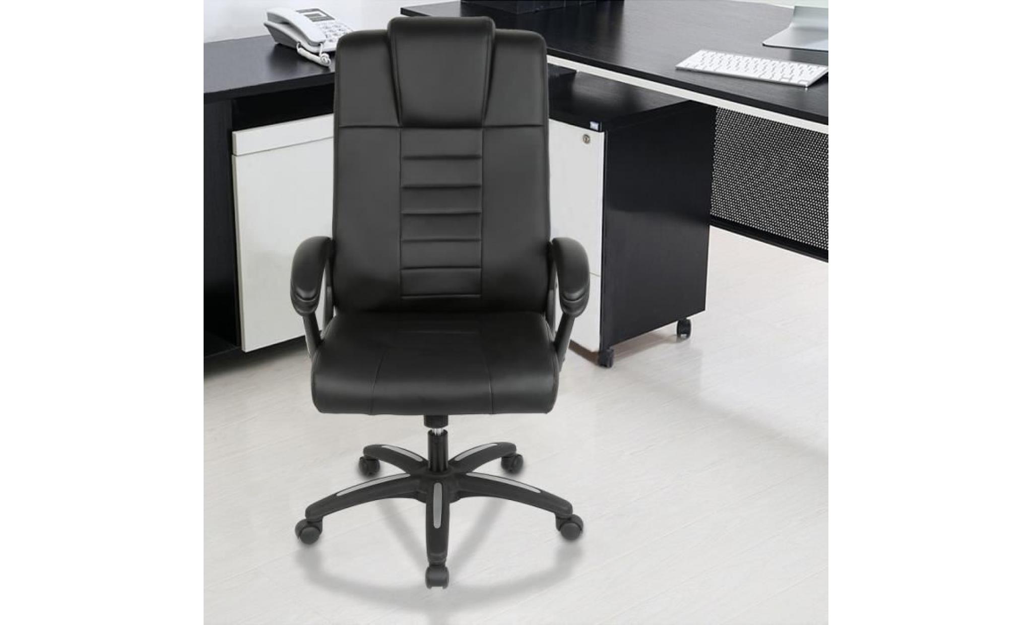 chaise fauteuil de bureau   chaise noir   réglable pivotante bien rémbourré   l49 × p52 cm