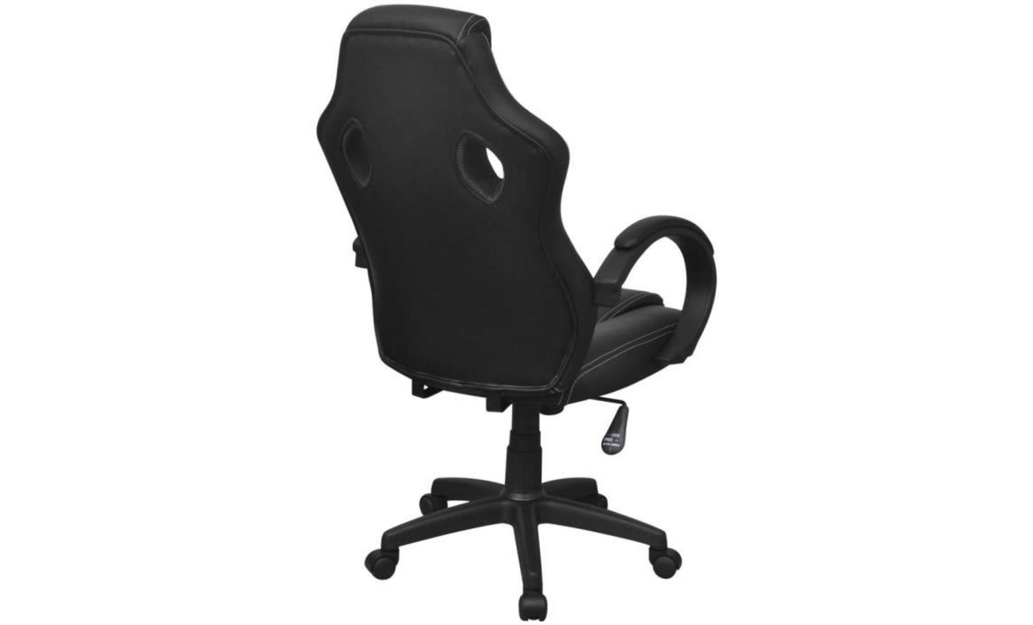 chaise fauteuil de bureau en cuir artificiel noir pas cher