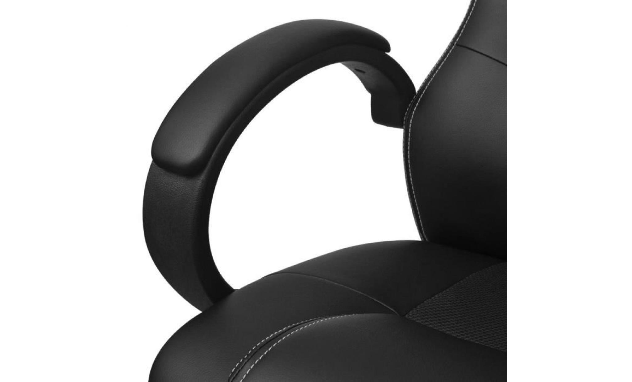 chaise fauteuil de bureau en cuir artificiel noir pas cher