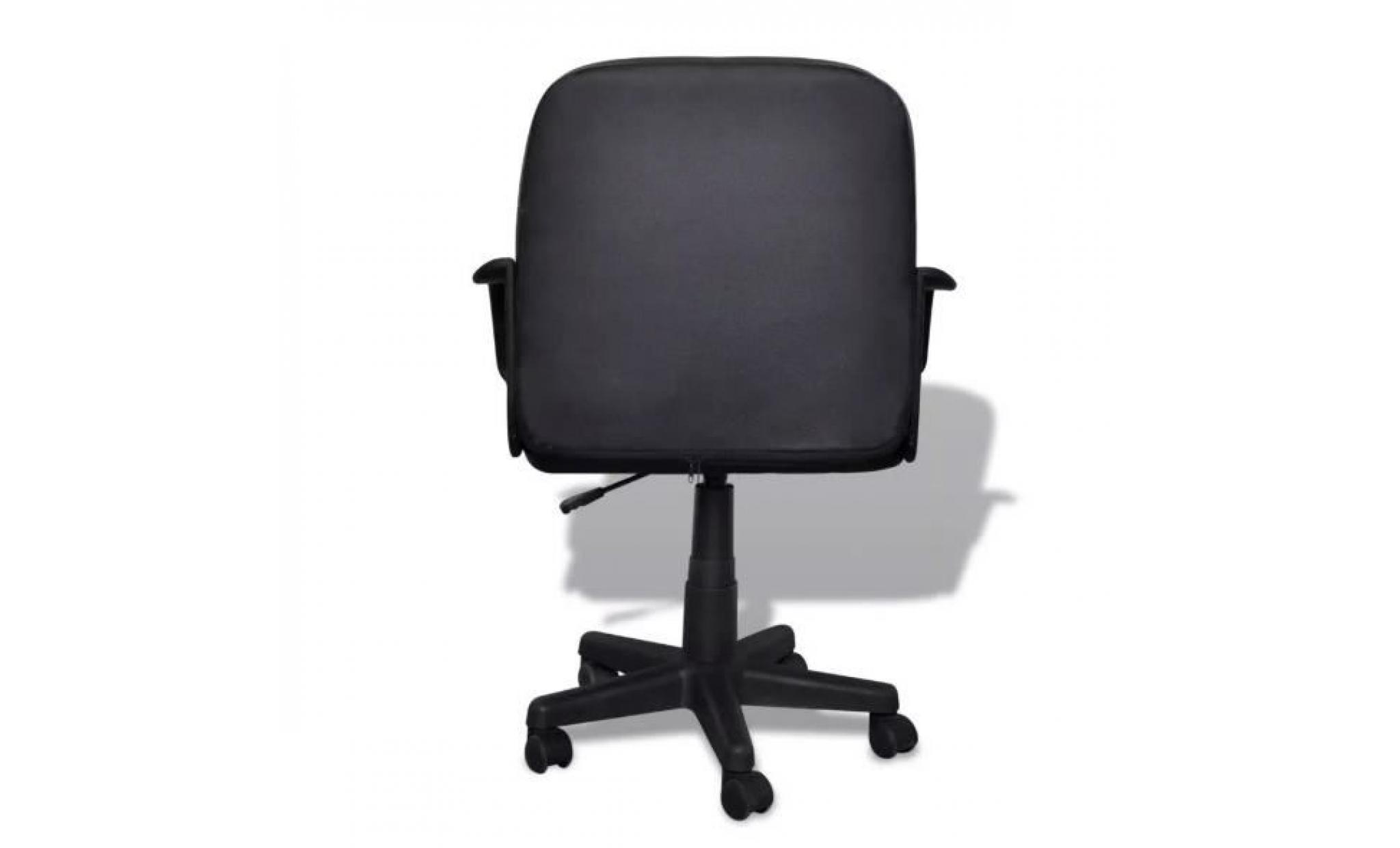 chaise   fauteuil de bureau en cuir synthétique noir matelassé style moderne pas cher