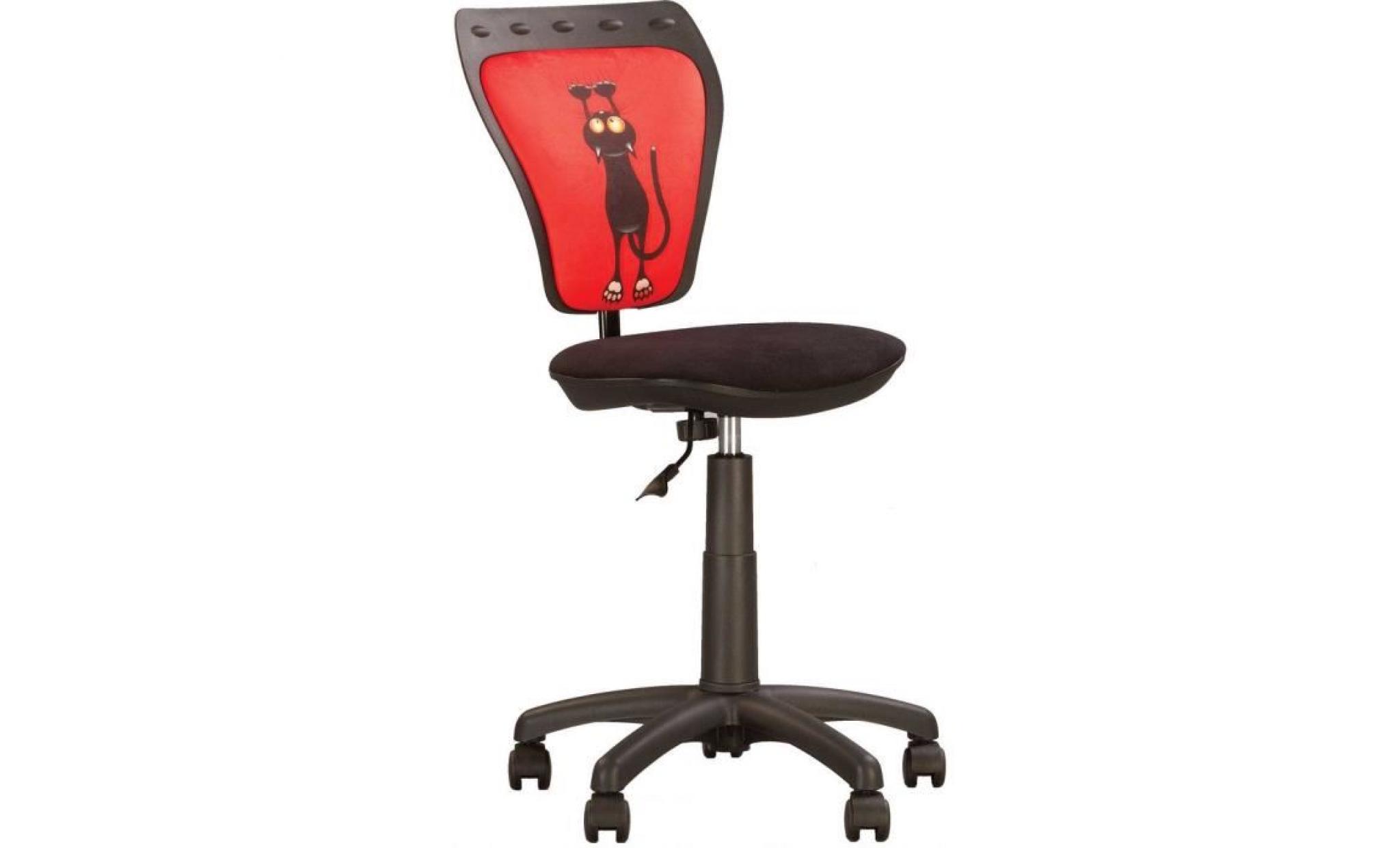 chaise, fauteuil de bureau enfant ministyle chat noir. rouge / noir. rose
