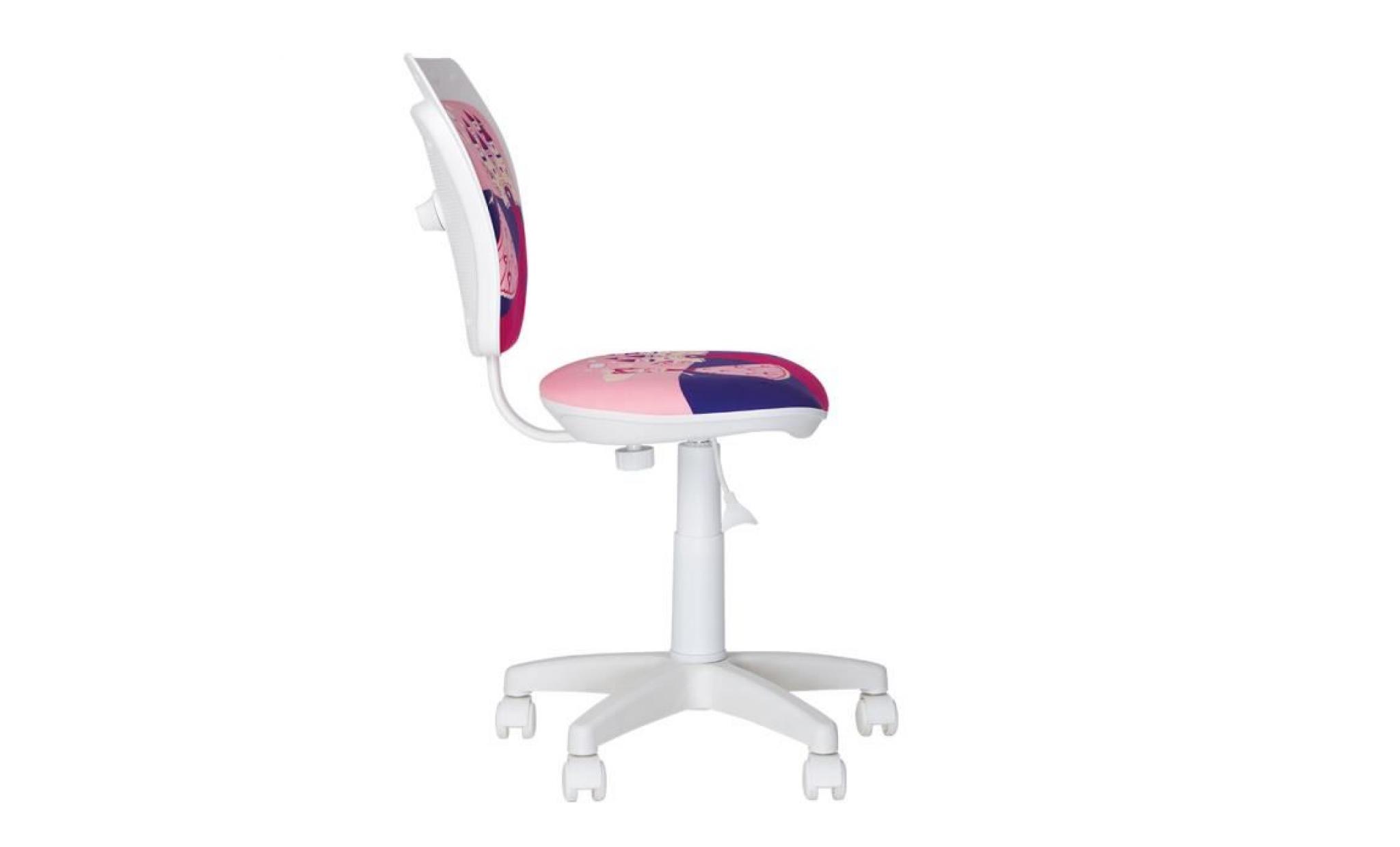 chaise, fauteuil de bureau enfant ministyle princesse rose / blanc. rose pas cher