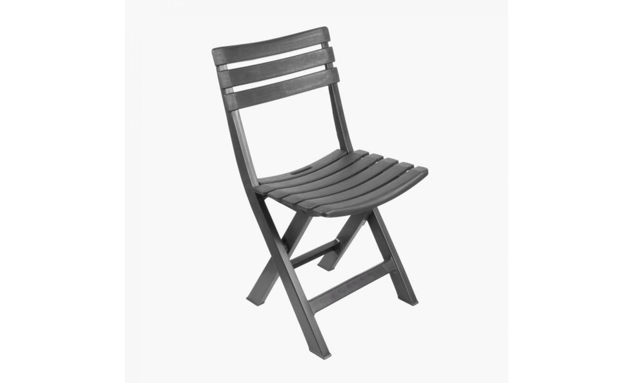 chaise fauteuil design plastique pliant grise