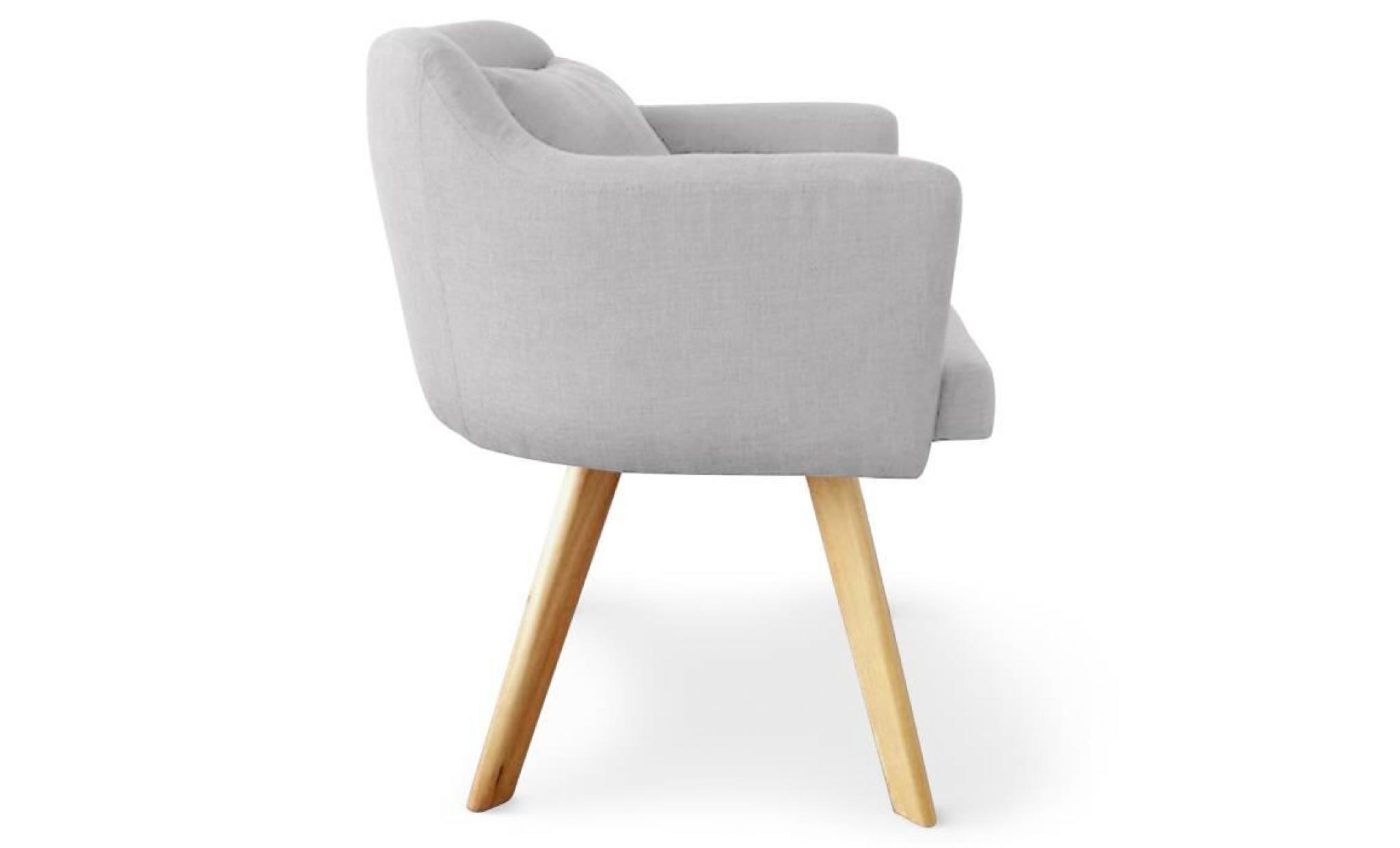 chaise / fauteuil scandinave dantes tissu gris pas cher