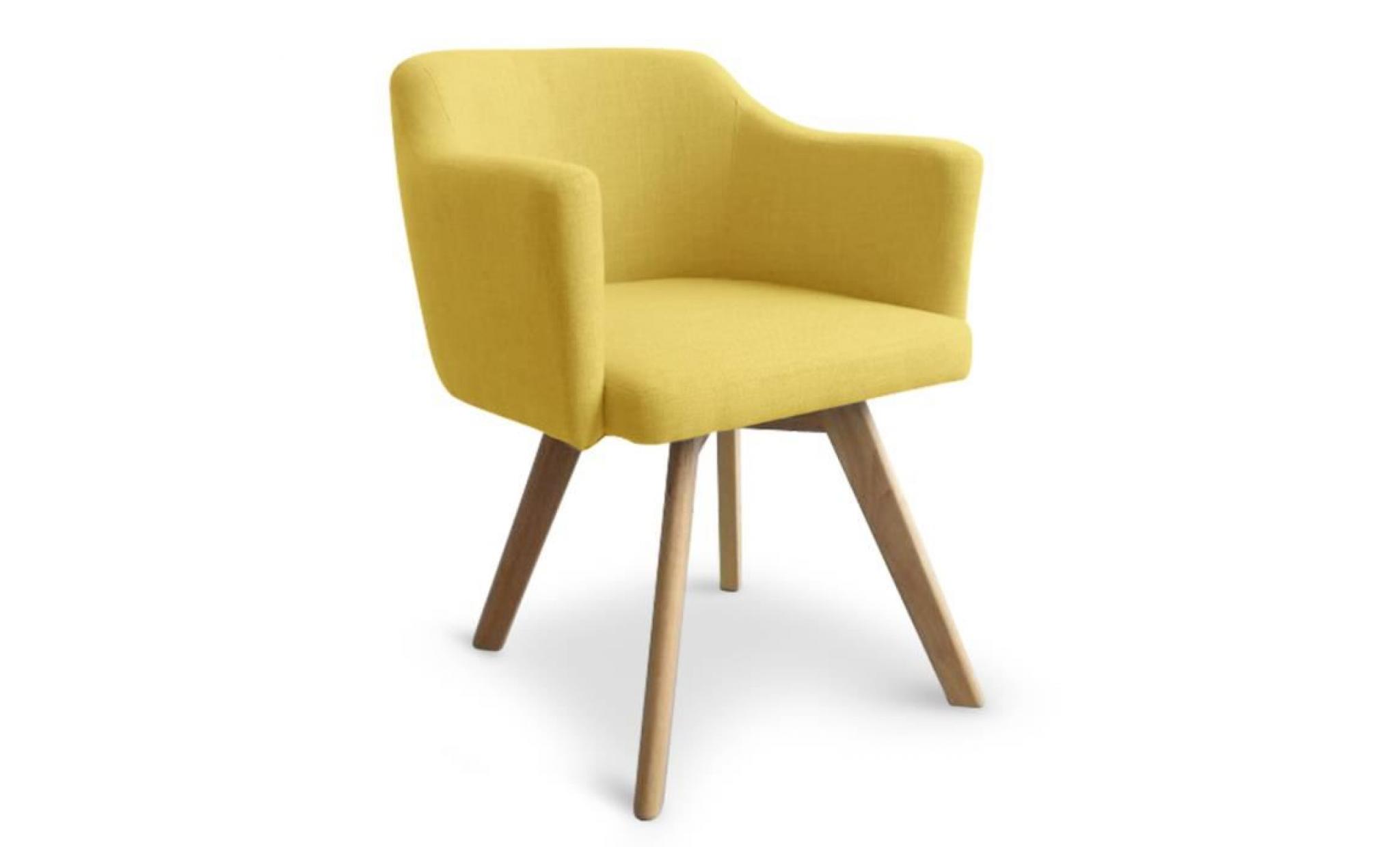 chaise / fauteuil scandinave dantes tissu jaune
