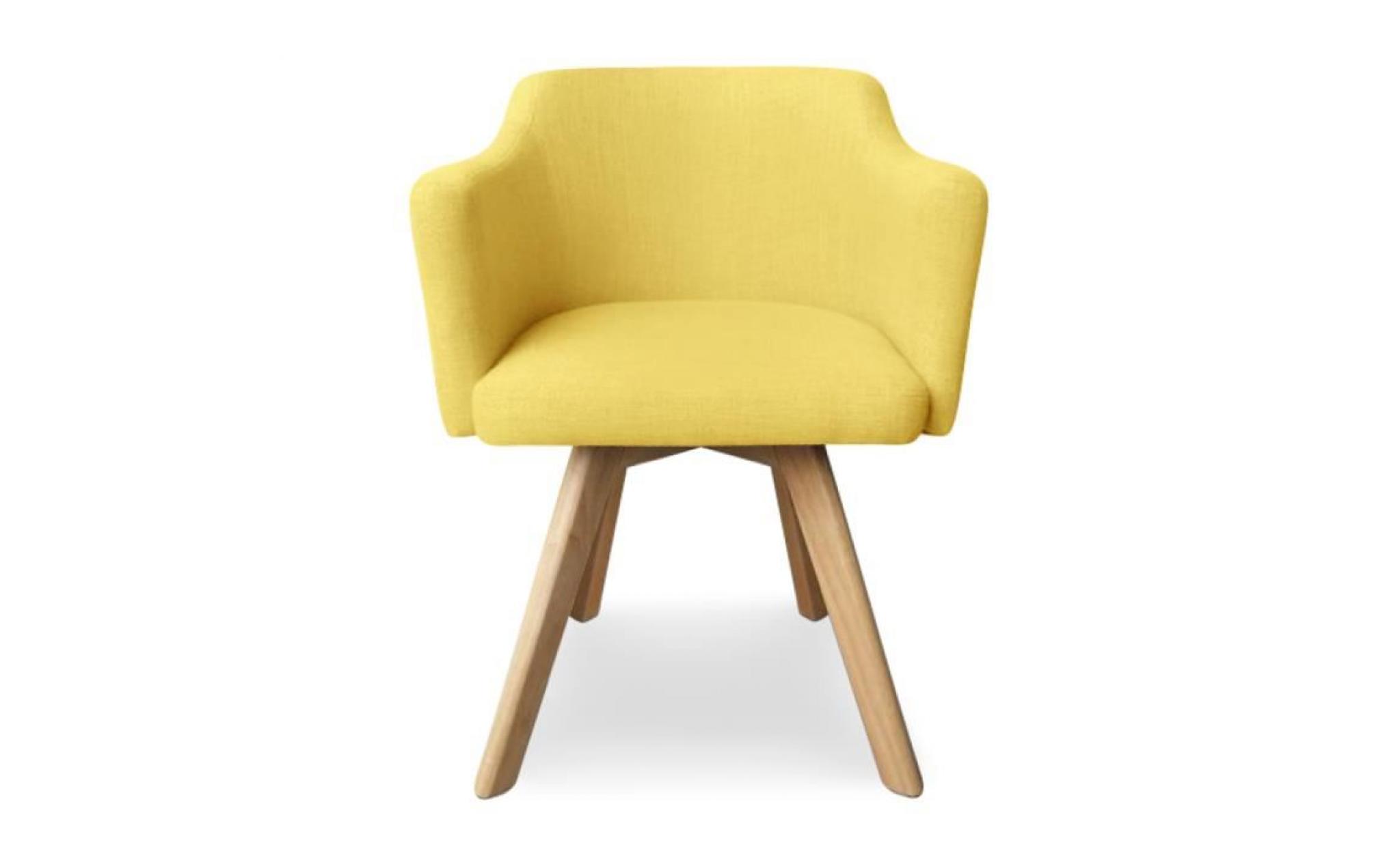 chaise / fauteuil scandinave dantes tissu jaune pas cher