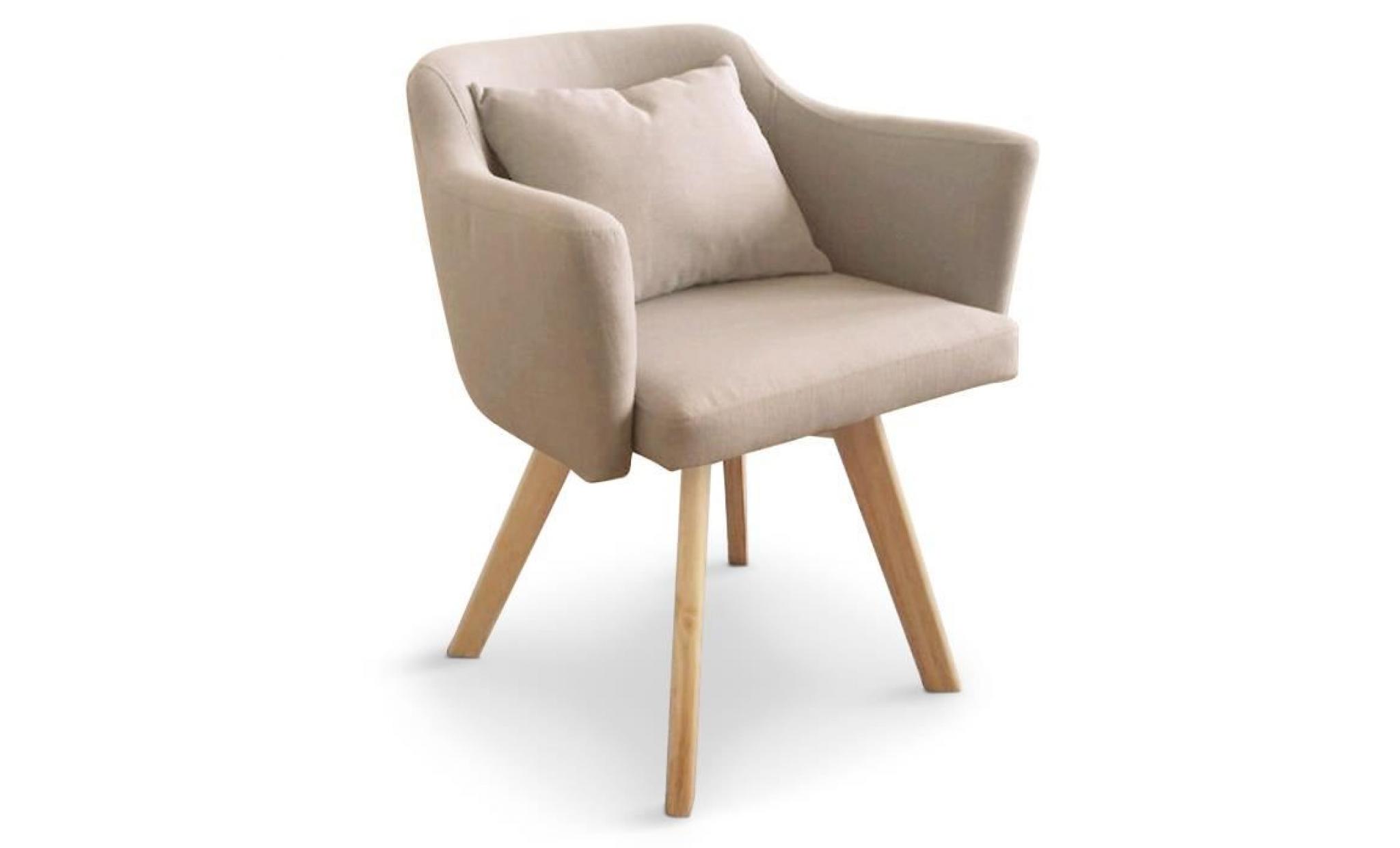 chaise / fauteuil scandinave gybson tissu beige