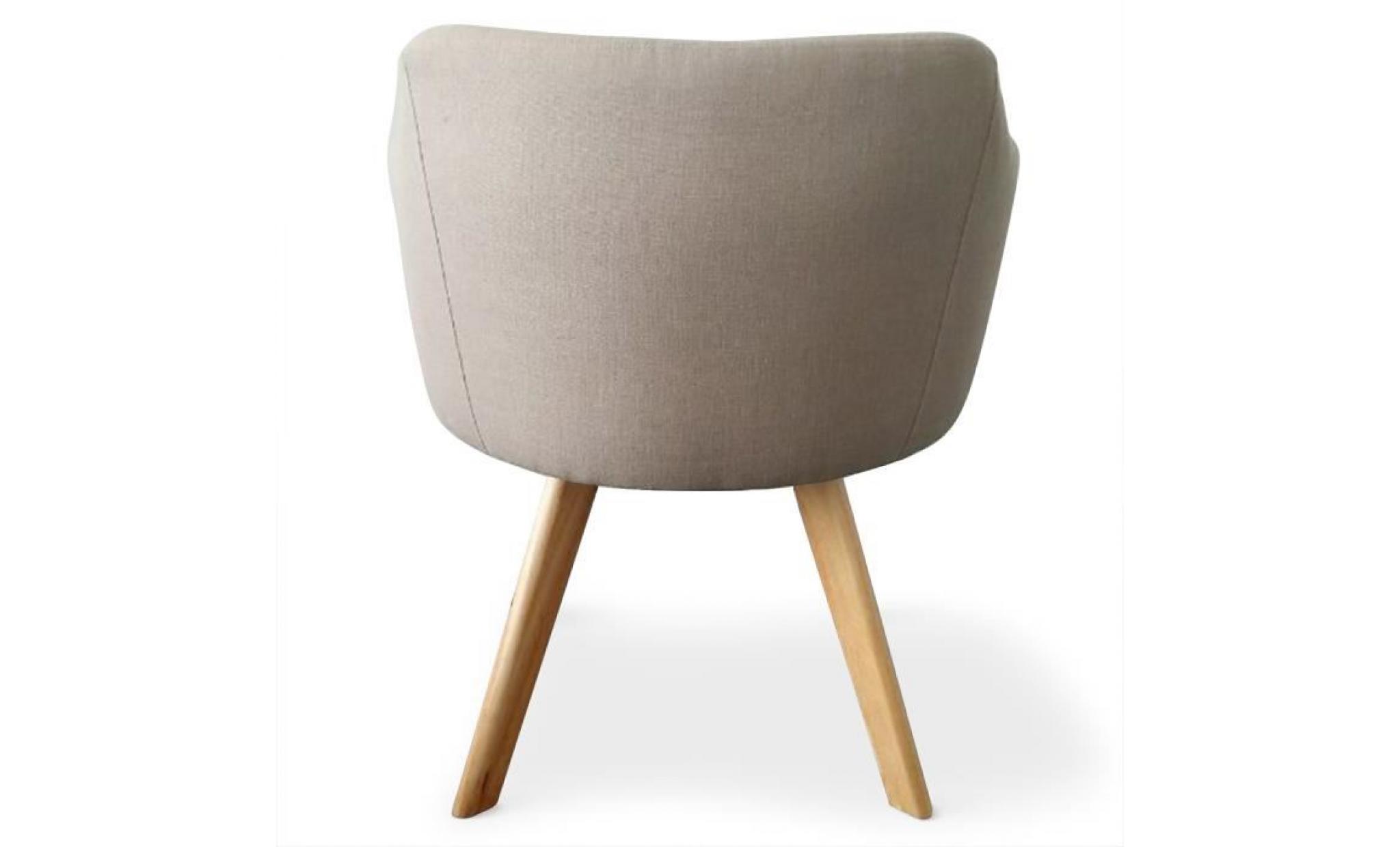 chaise / fauteuil scandinave gybson tissu beige pas cher