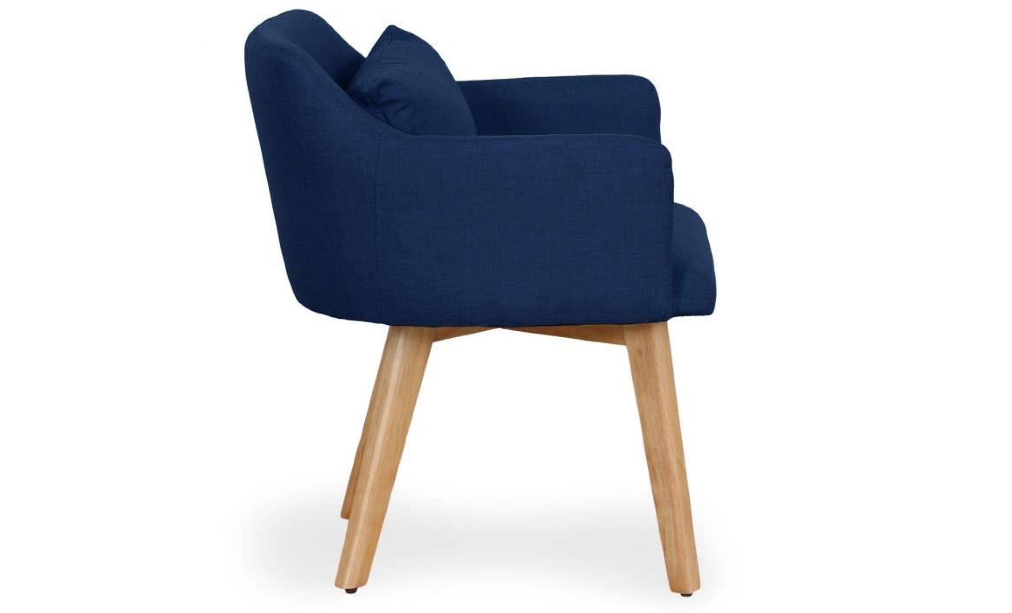 chaise / fauteuil scandinave gybson tissu bleu pas cher