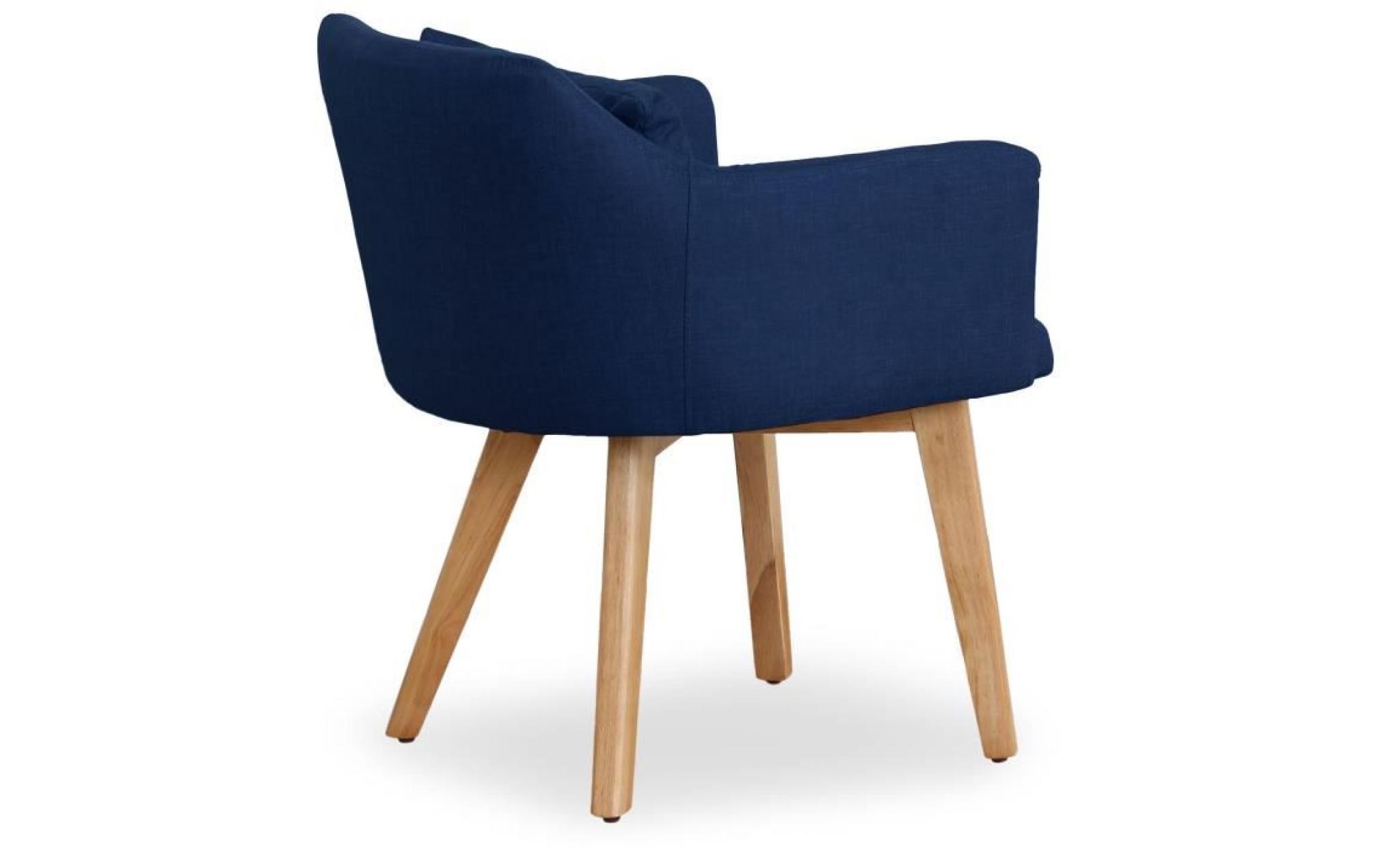 chaise / fauteuil scandinave gybson tissu bleu pas cher