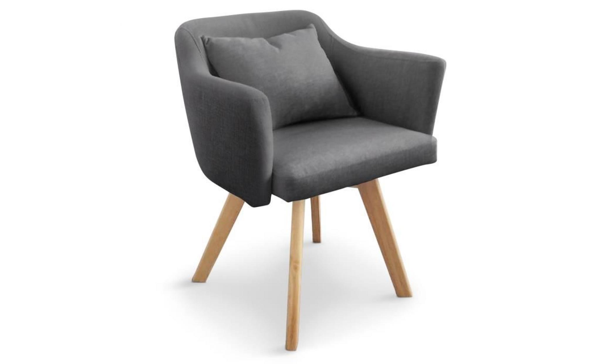 chaise / fauteuil scandinave gybson tissu gris foncé
