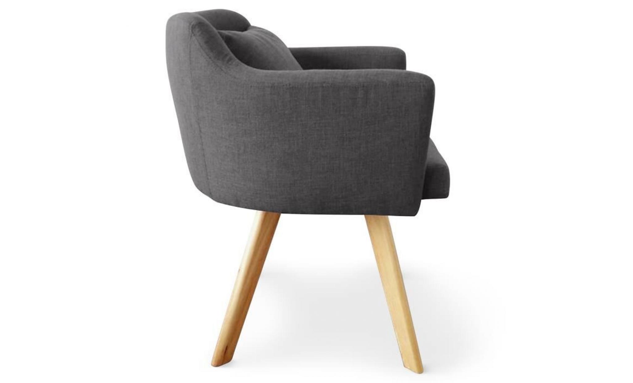 chaise / fauteuil scandinave gybson tissu gris foncé pas cher