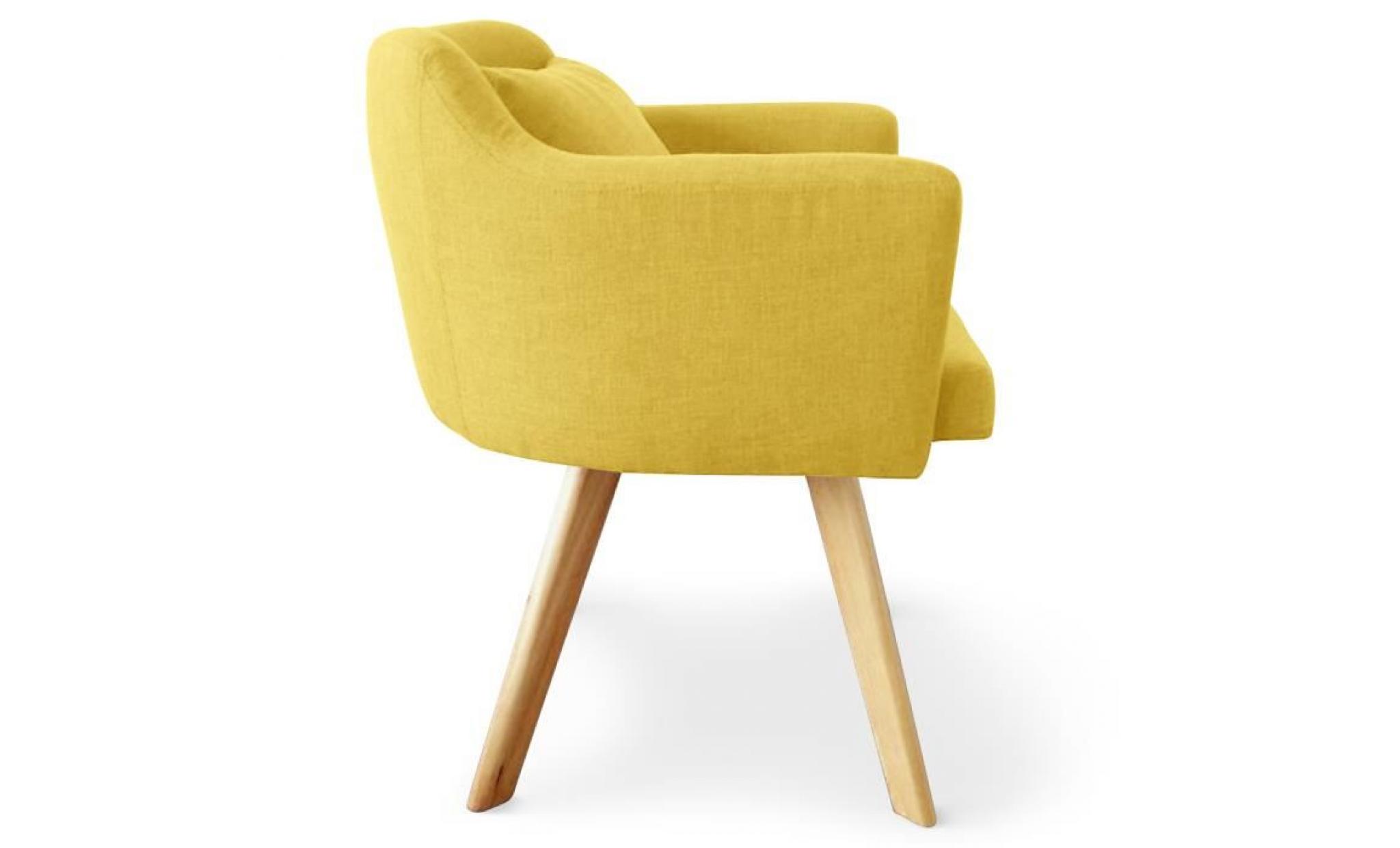 chaise / fauteuil scandinave gybson tissu jaune pas cher