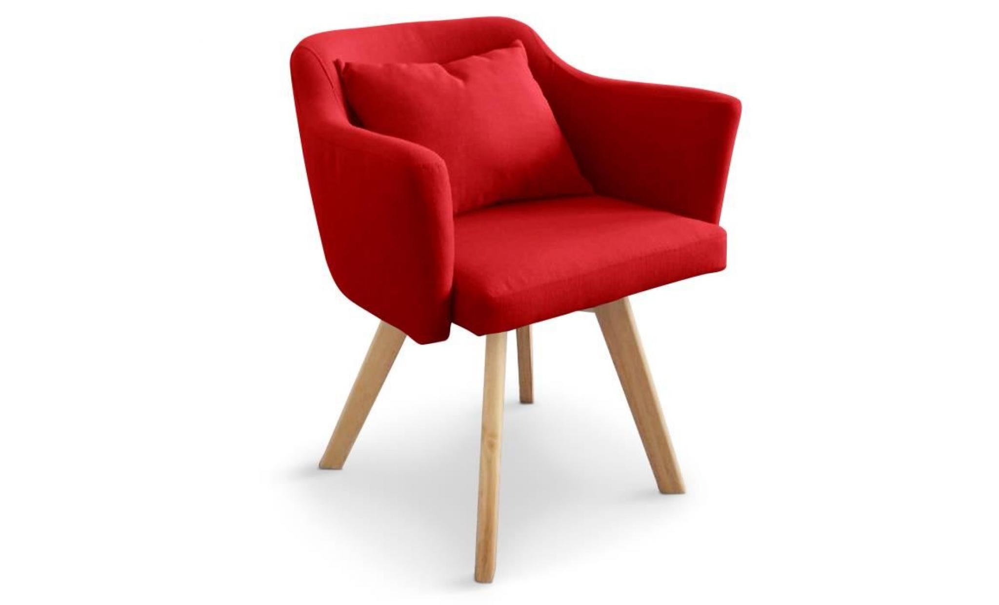 chaise / fauteuil scandinave gybson tissu rouge