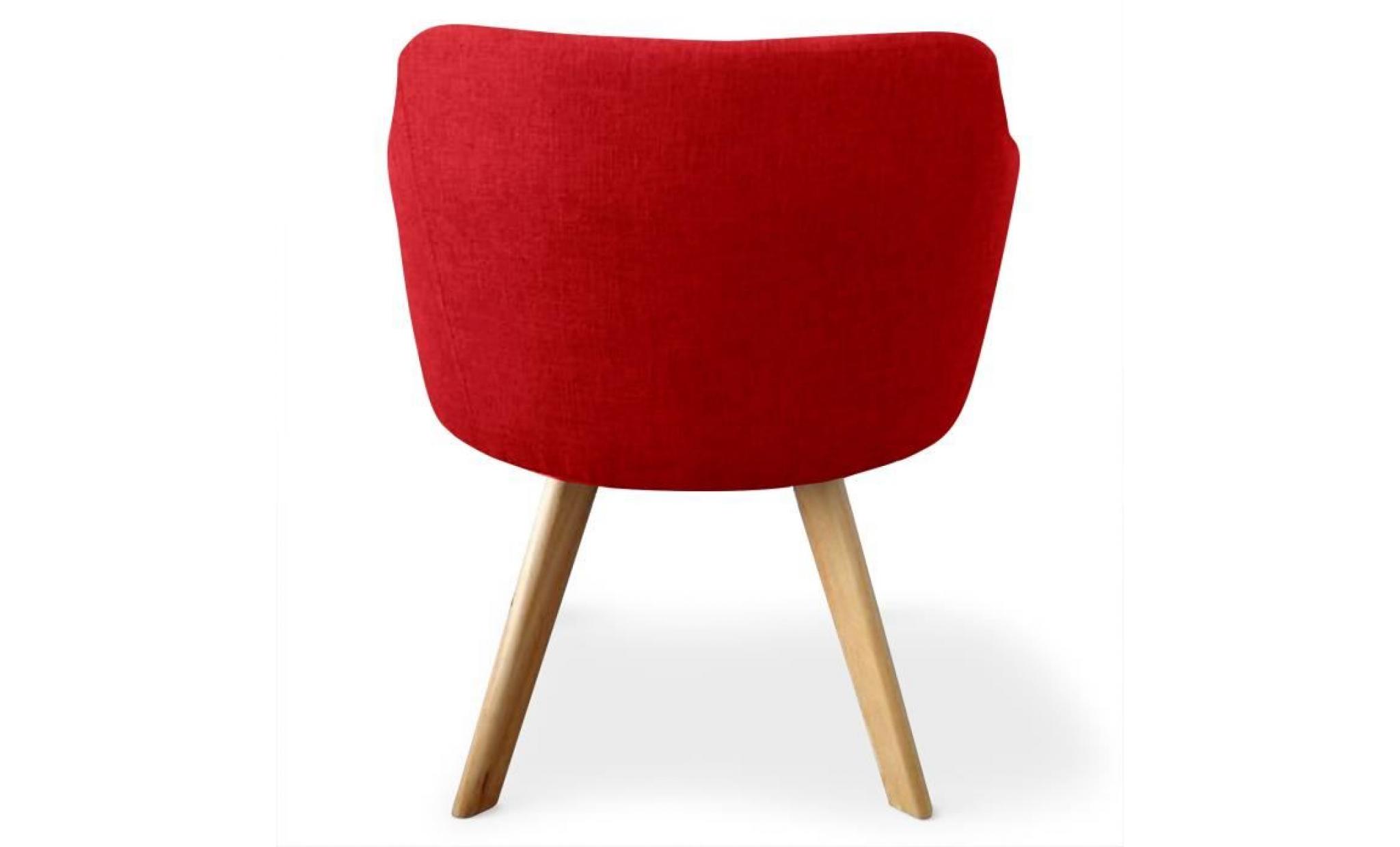 chaise / fauteuil scandinave gybson tissu rouge pas cher
