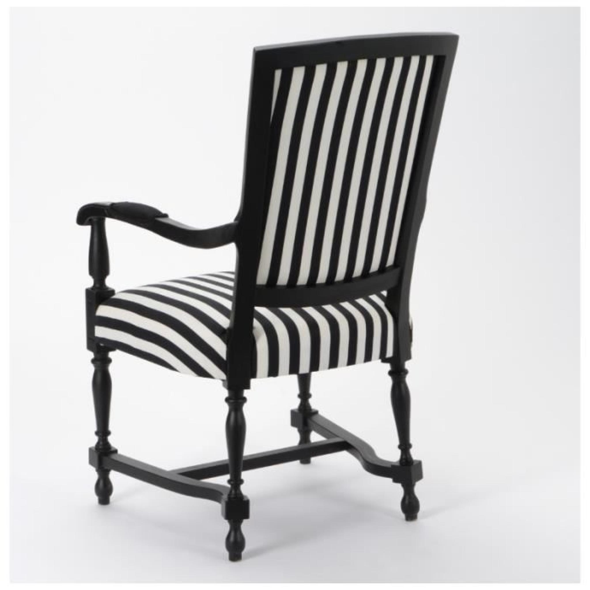 Chaise fauteuil style Henry rayé noir et blanc pas cher