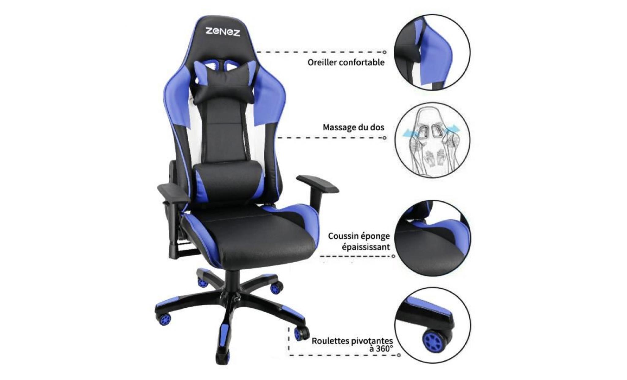 fauteuil bascule fauteuil chaise à bascule fauteuil à bascule chaise pivotante chaise gaming fauteuil inclinable chaise bleu pas cher