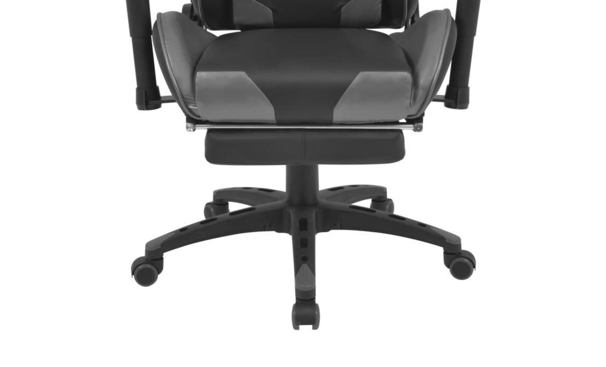 chaise gamer  chaise de bureau racing game inclinable avec repose pied noir pas cher