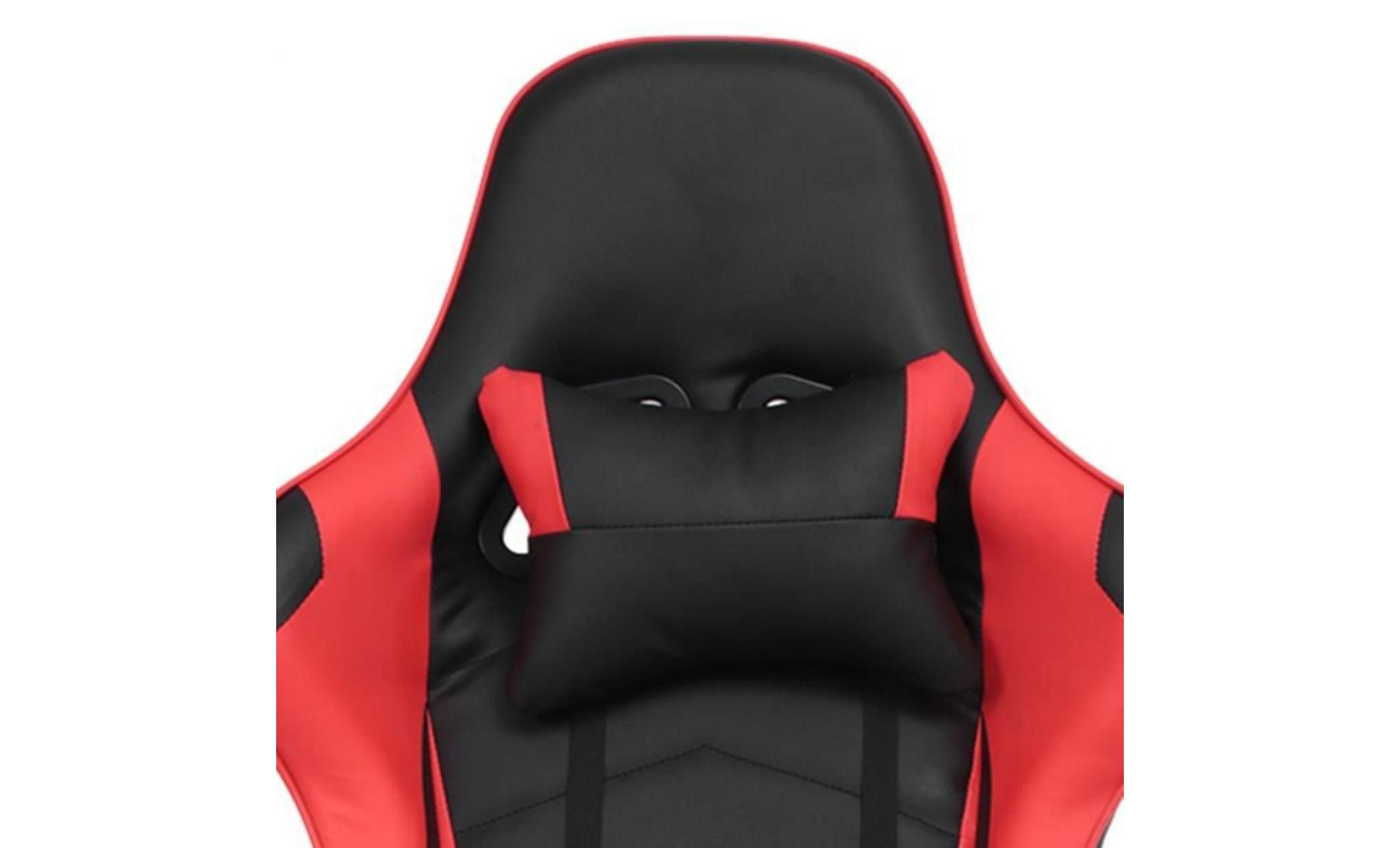 chaise gamer fauteuil de bureau gaming avec 2 coussins racer style racing rouge pas cher
