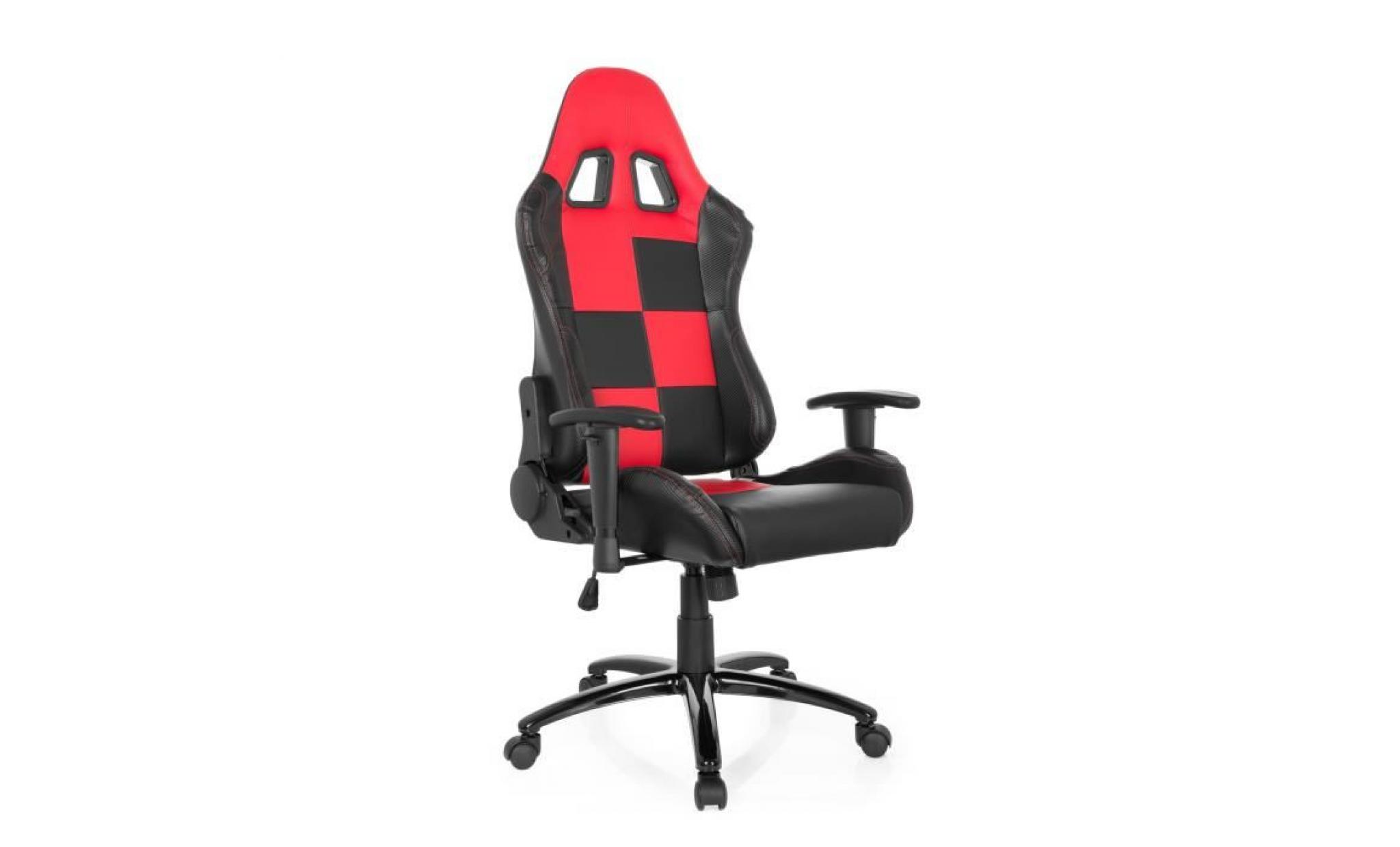 chaise gaming / chaise de bureau gaming siège baquet pu suzuka ii noir / rouge hjh office
