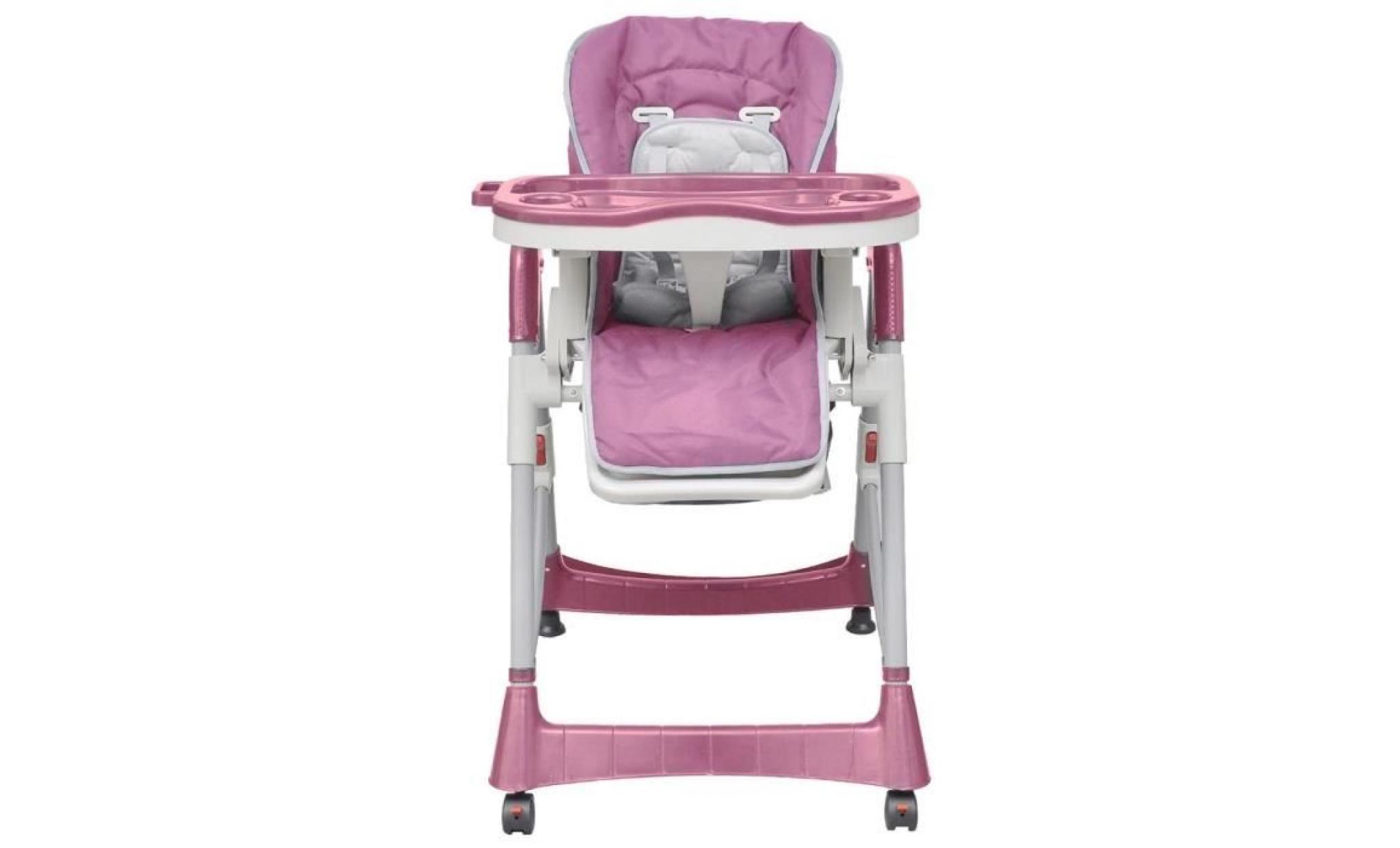 chaise haute deluxe et réhausseur bébé couleur rose pas cher